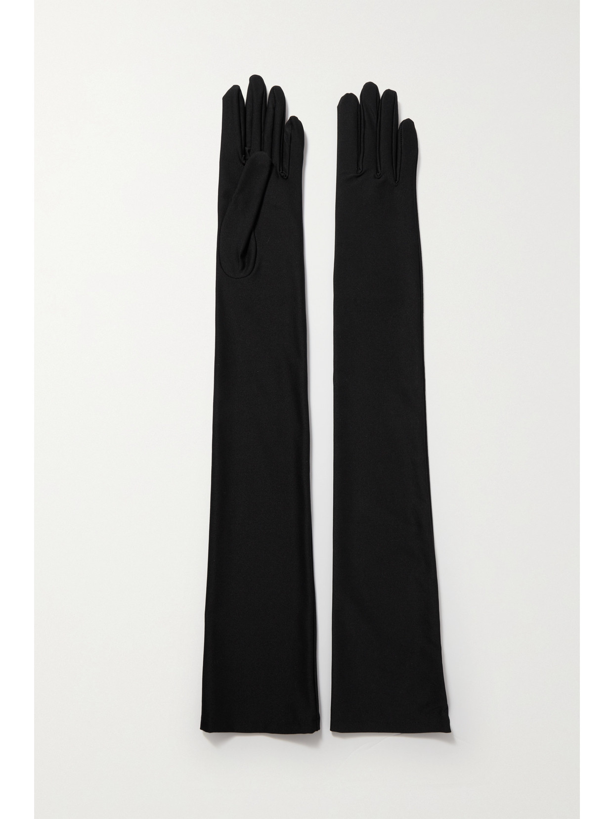 Shop Agnelle Stretch-jersey Gloves In Black