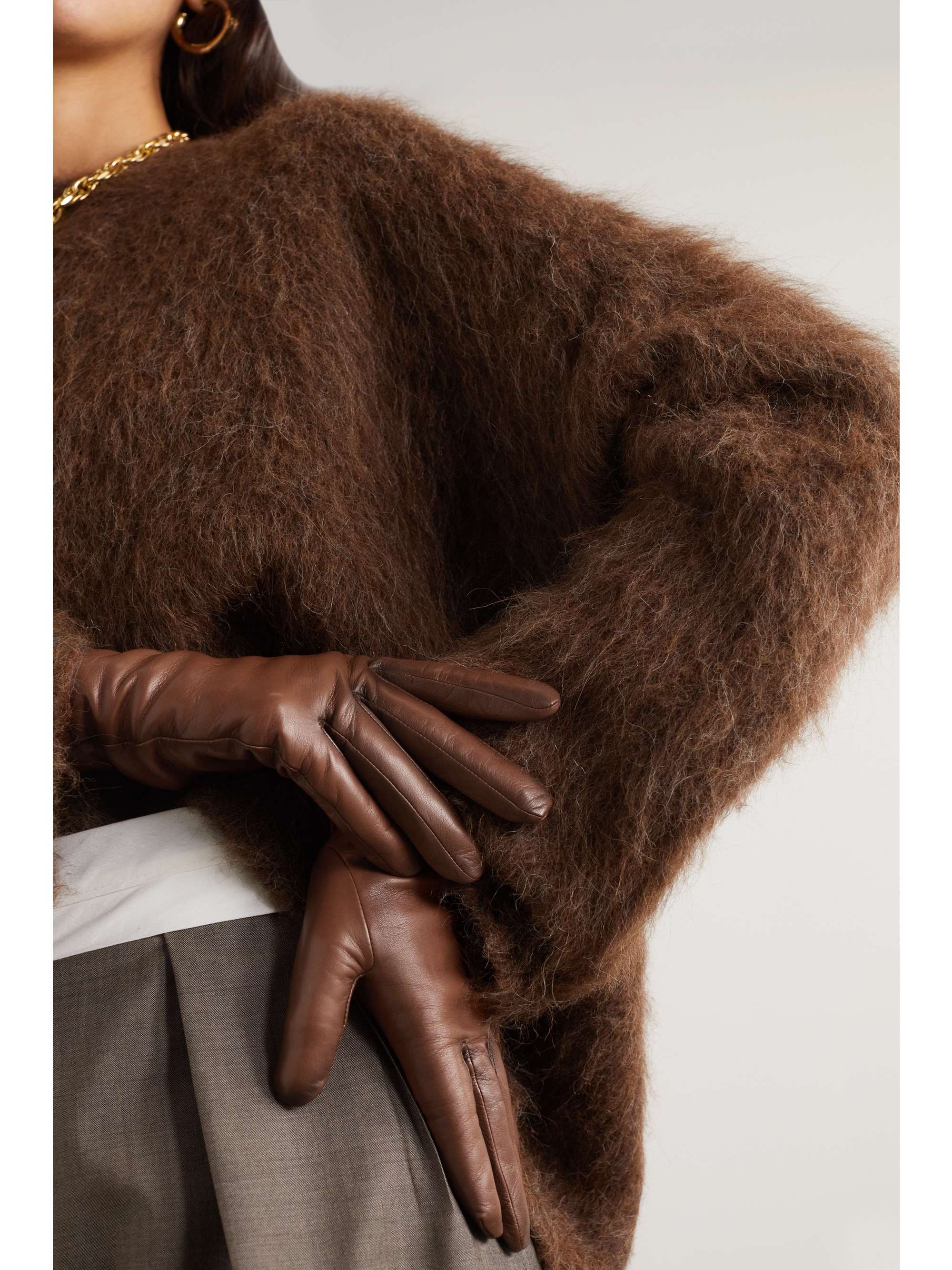 AGNELLE Olga leather gloves