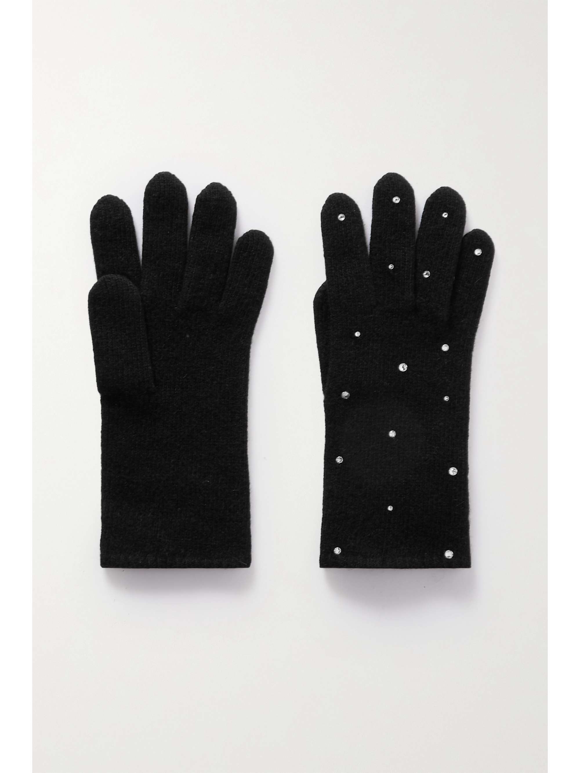 PORTOLANO Crystal-embellished cashmere gloves and beanie set