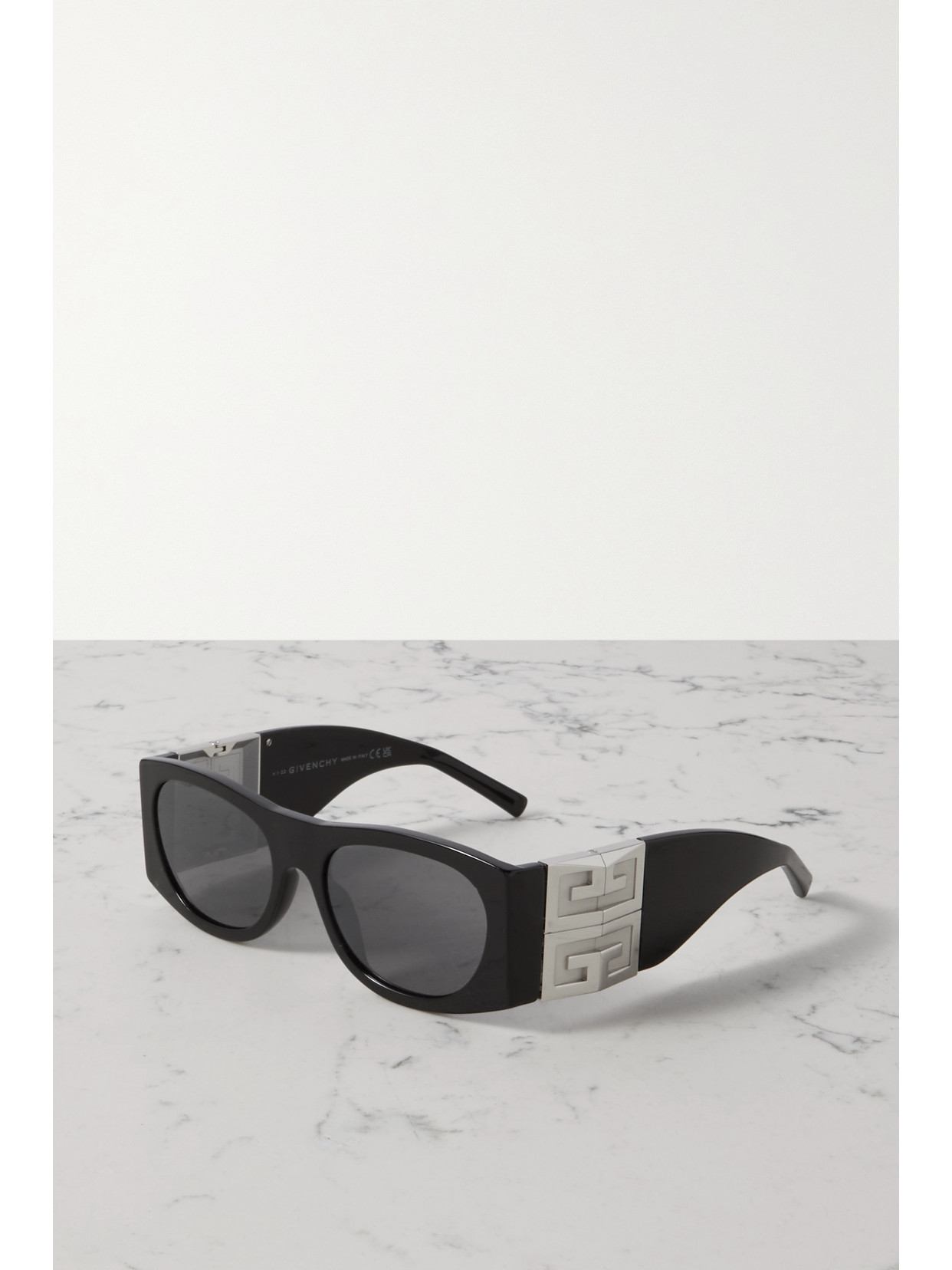 GIVENCHY ROUND-FRAME ACETATE AND SILVER-TONE SUNGLASSES