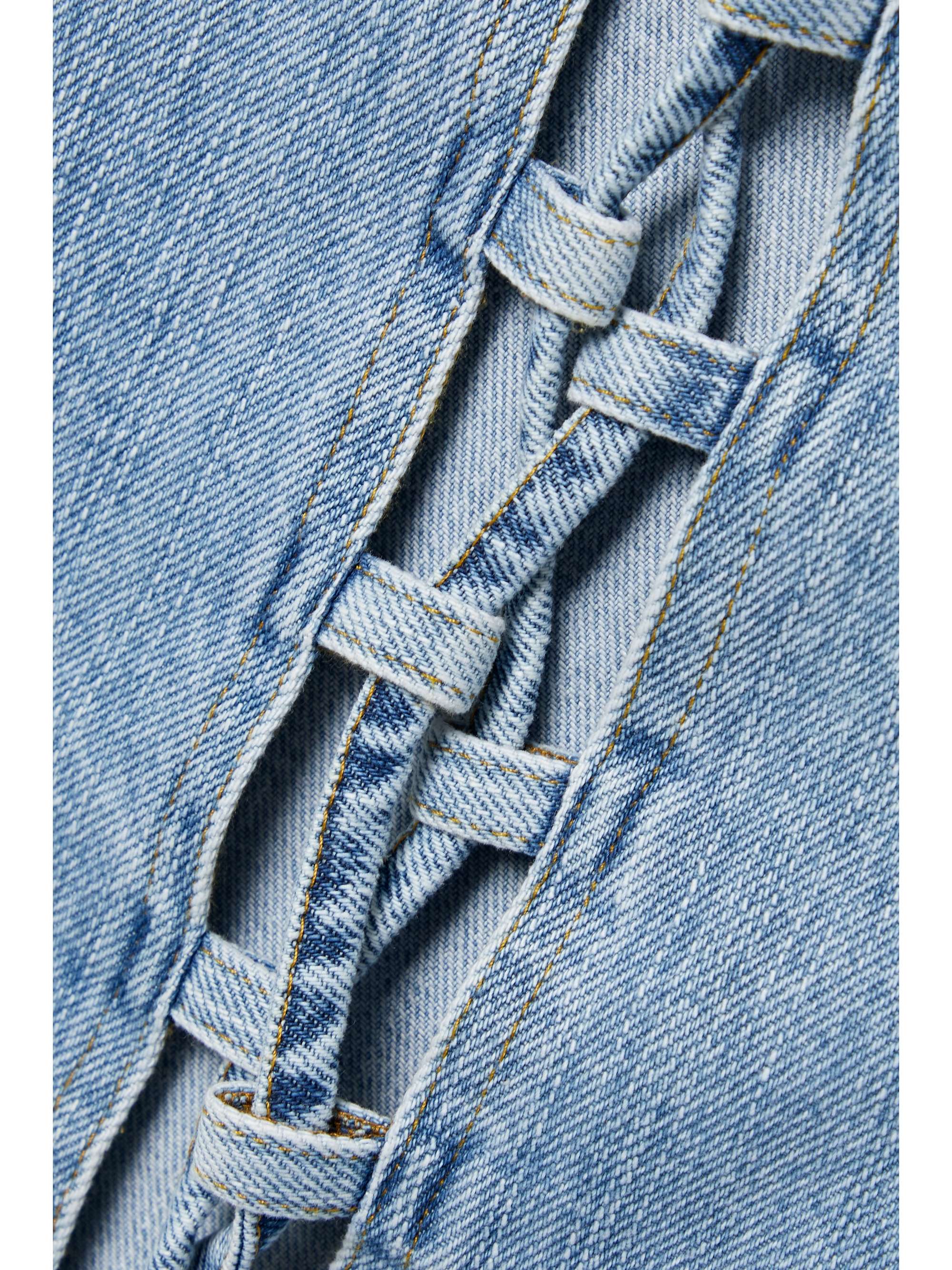 SEA Flyn lace-up denim maxi skirt