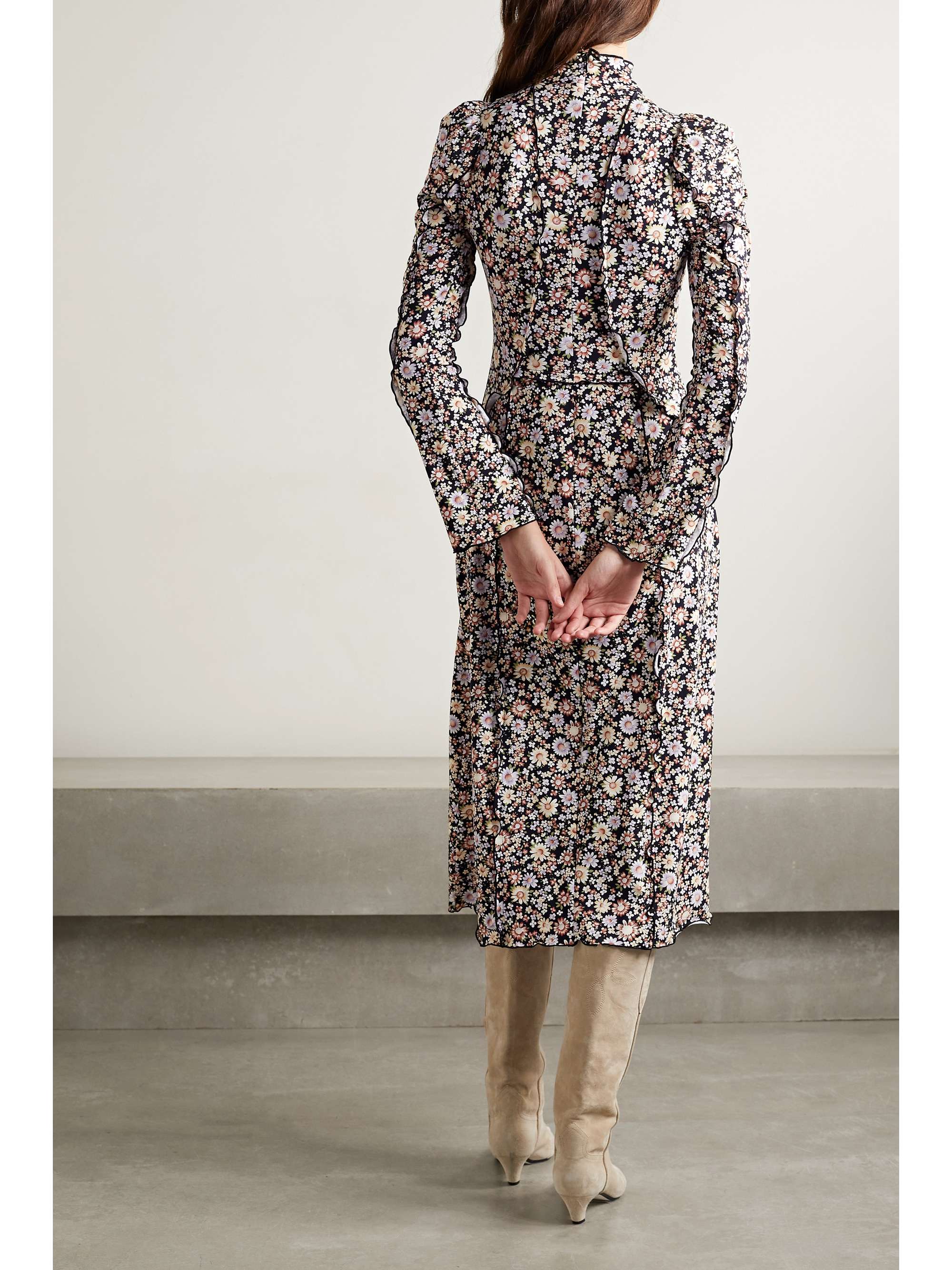 SEA Carson floral-print stretch-jersey midi dress