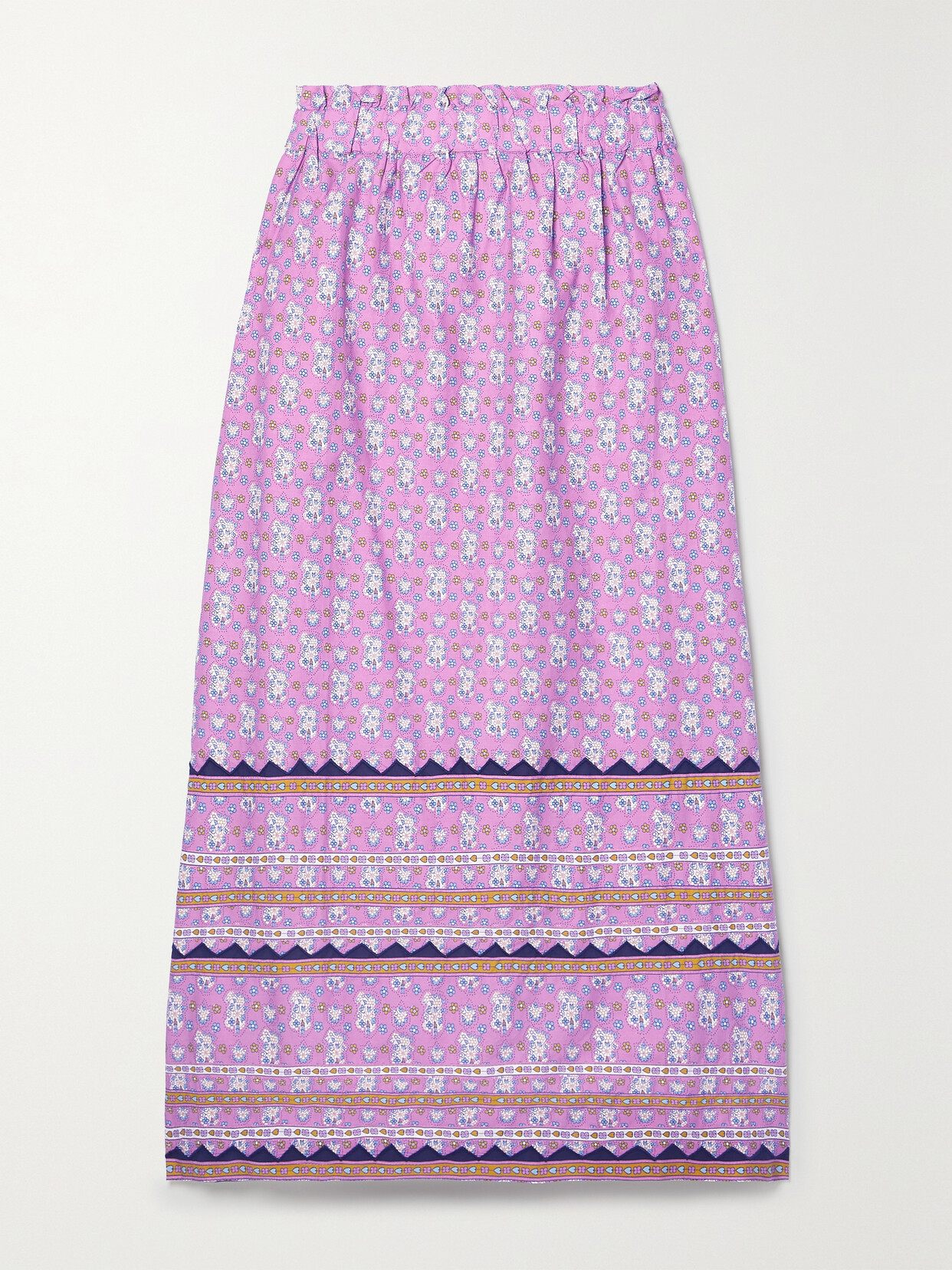 Sea - Perry Floral-print Cotton-poplin Midi Skirt - Purple