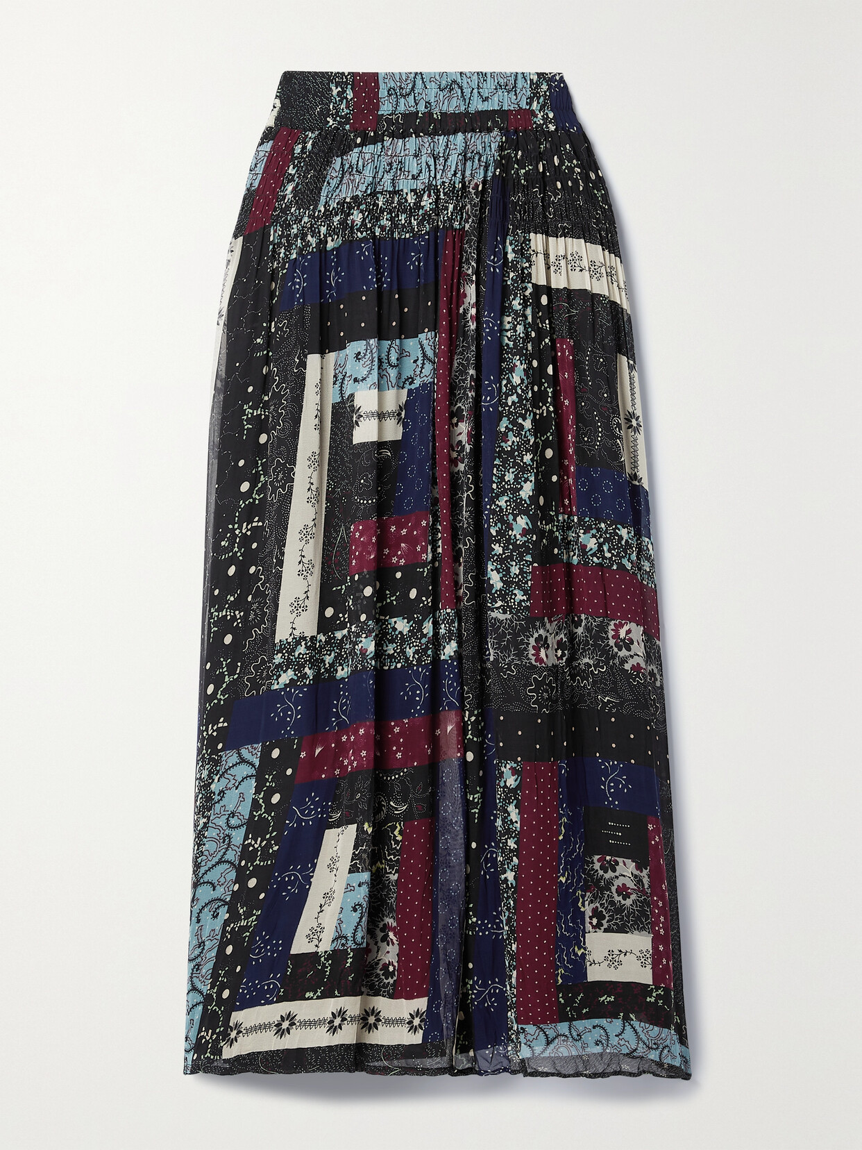 Sea - Alani Printed Chiffon Midi Skirt - Black