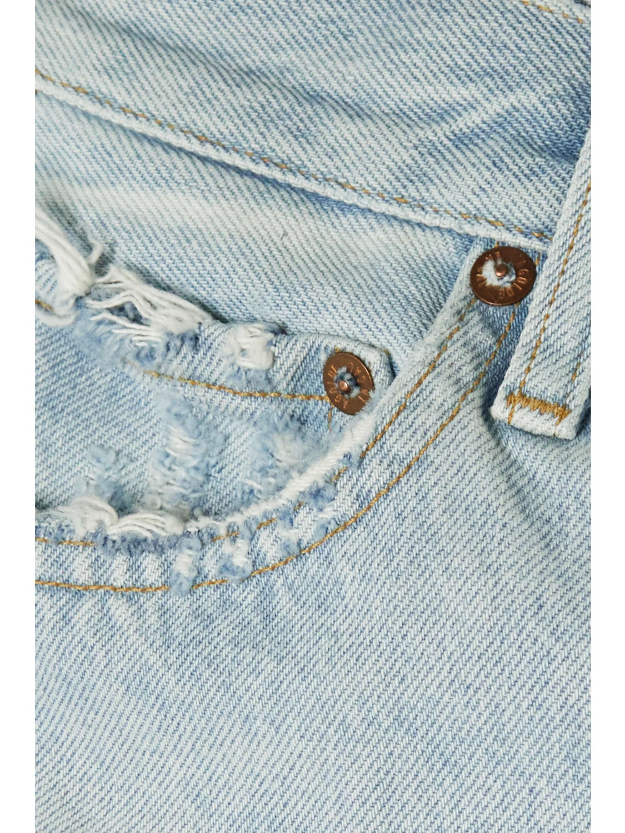 AGOLDE Long Parker distressed denim shorts