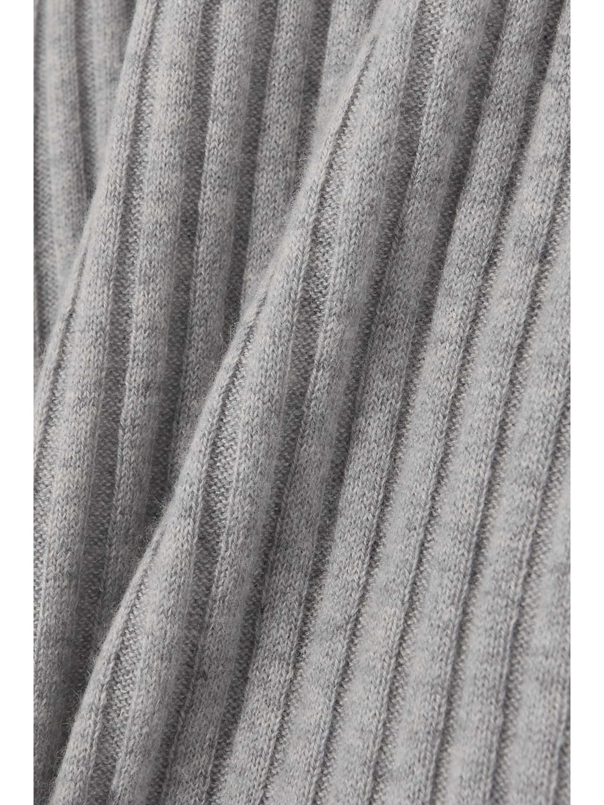 LISA YANG Nette whipstitched ribbed cashmere midi dress