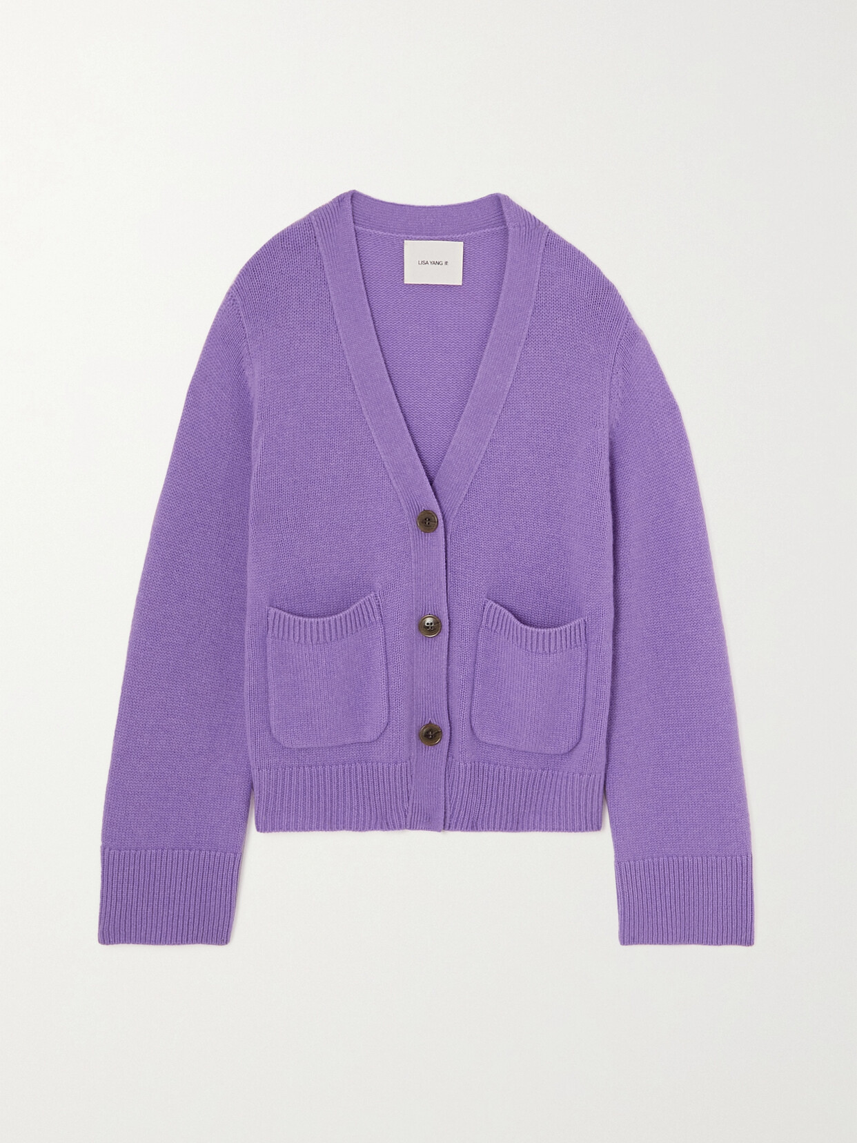 Lisa Yang Danni Cashmere Cardigan In Purple
