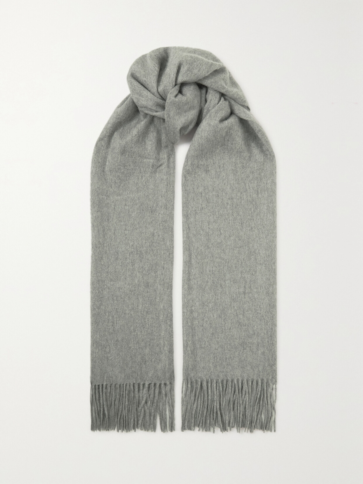 Arch4 - Natasha Fringed Cashmere Scarf - Gray