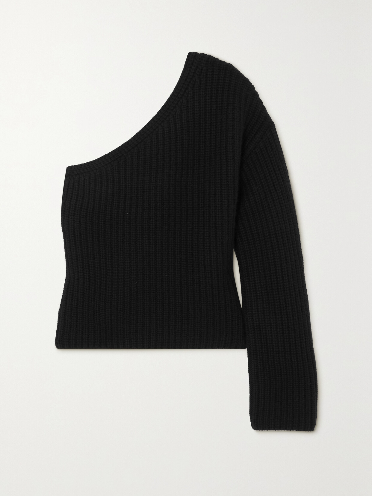 Lisa Yang - Margit One-sleeve Ribbed Cashmere Sweater - Black