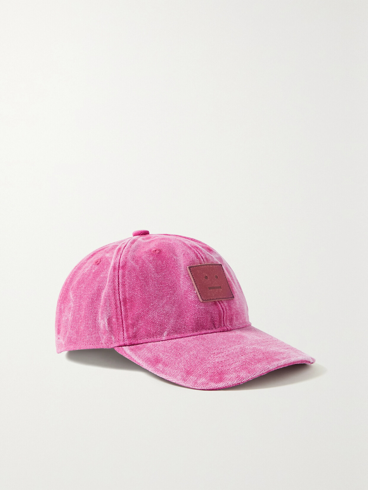 Acne Studios - Leather-trimmed Distressed Cotton-canvas Baseball Cap - Pink