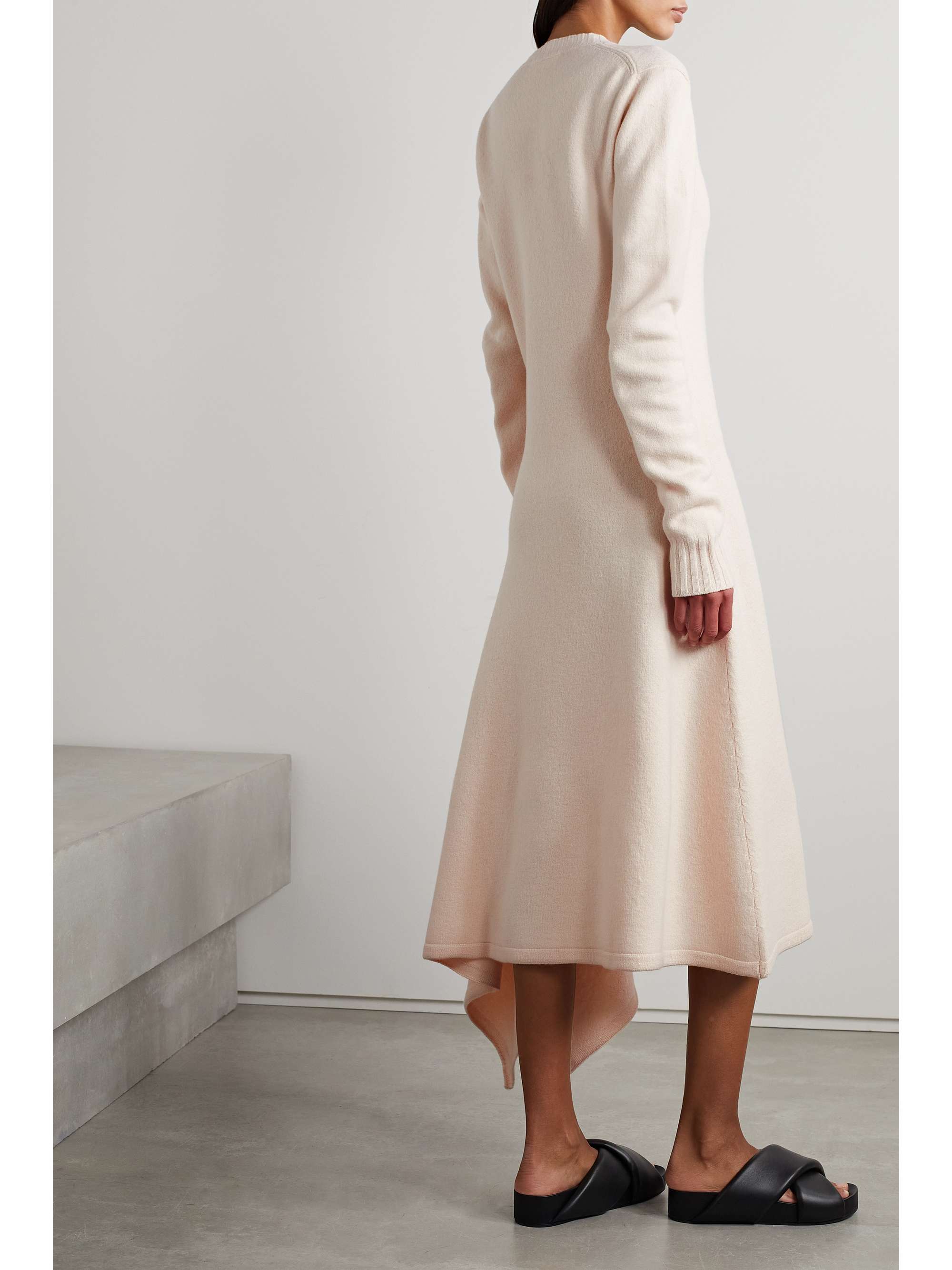 JIL SANDER Asymmetric wool midi dress