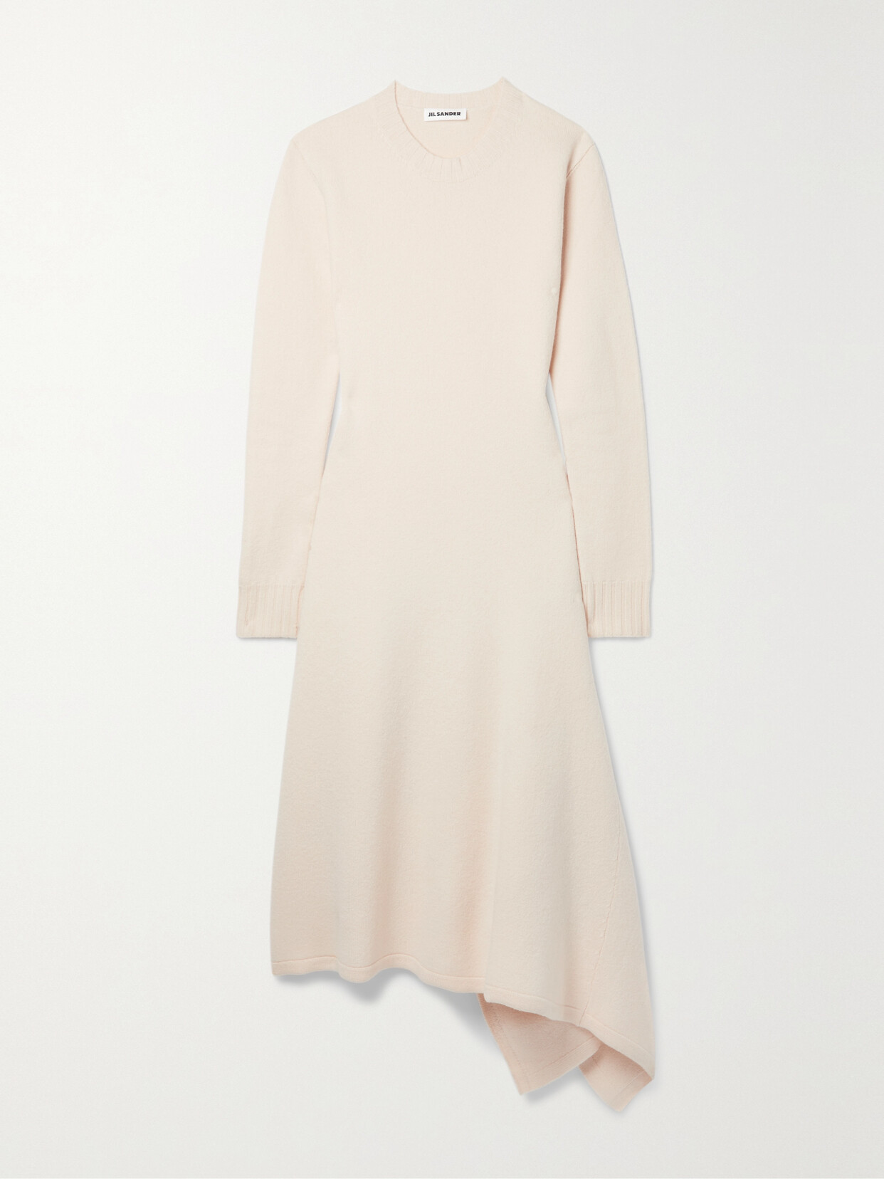 Jil Sander - Asymmetric Wool Midi Dress - Cream