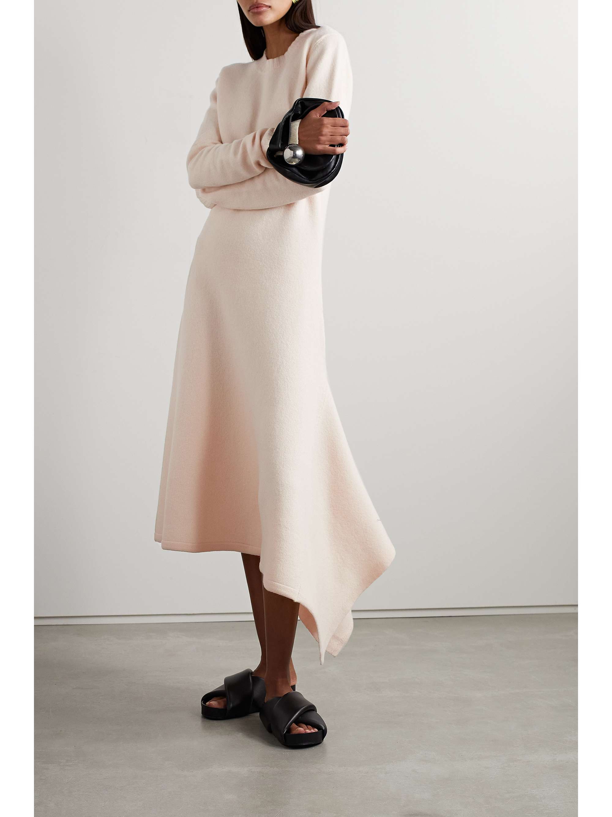 JIL SANDER Asymmetric wool midi dress
