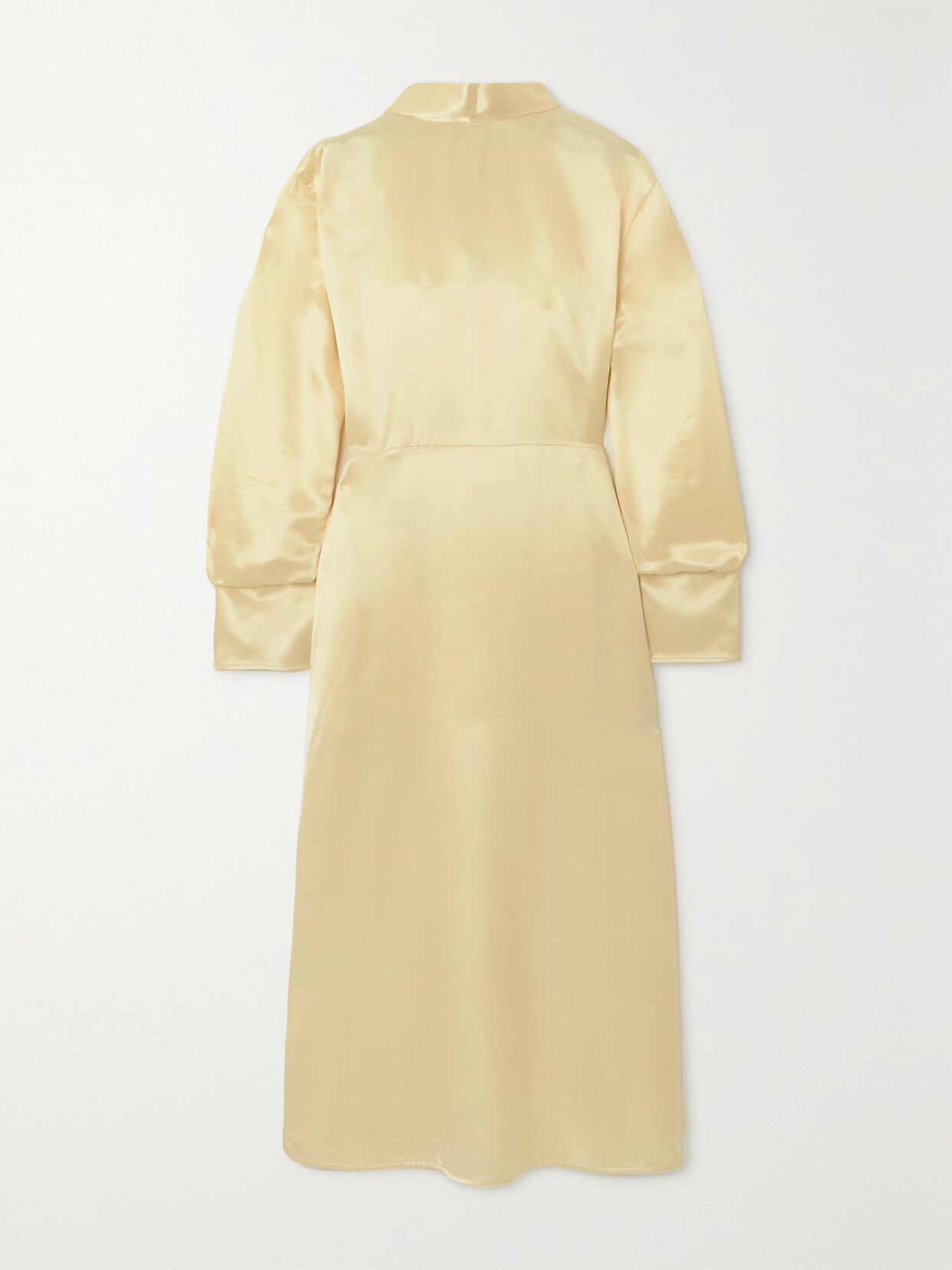 Jil Sander - Tie-neck Satin Midi Dress - Cream