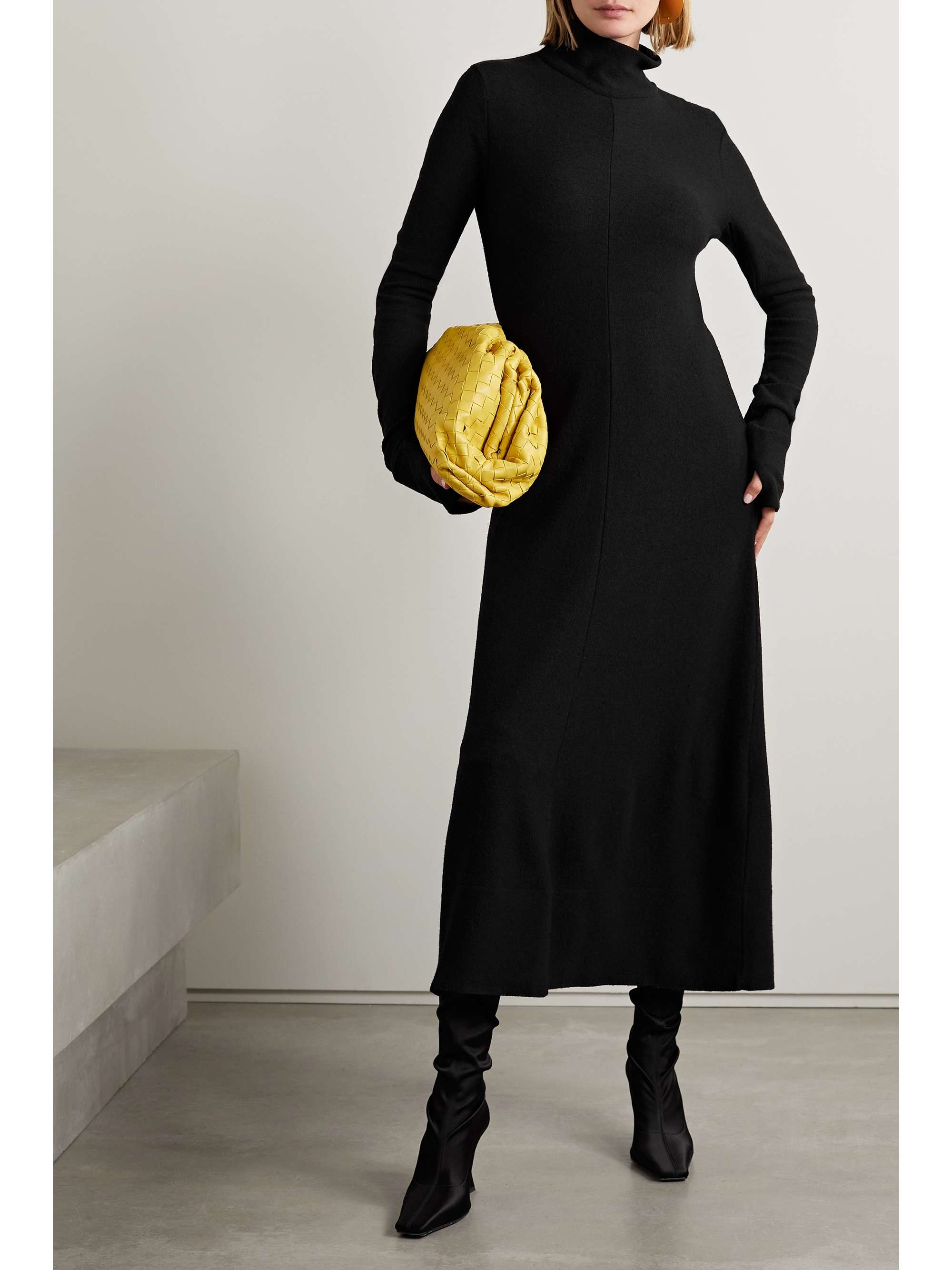 JIL SANDER Wool, silk and cashmere-blend midi dress