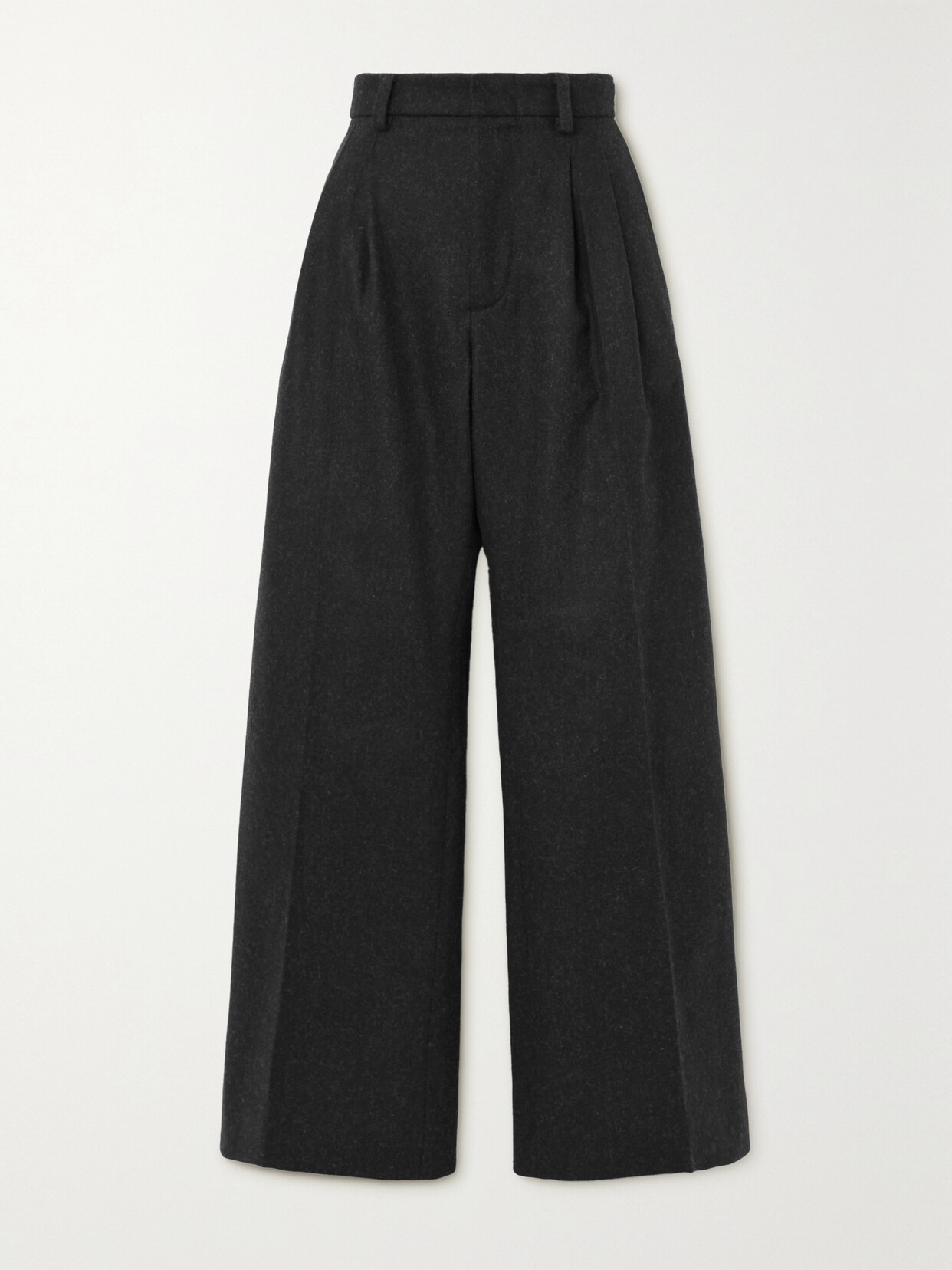 Jean Paul Gaultier - Pleated Wool-blend Straight-leg Pants - Gray
