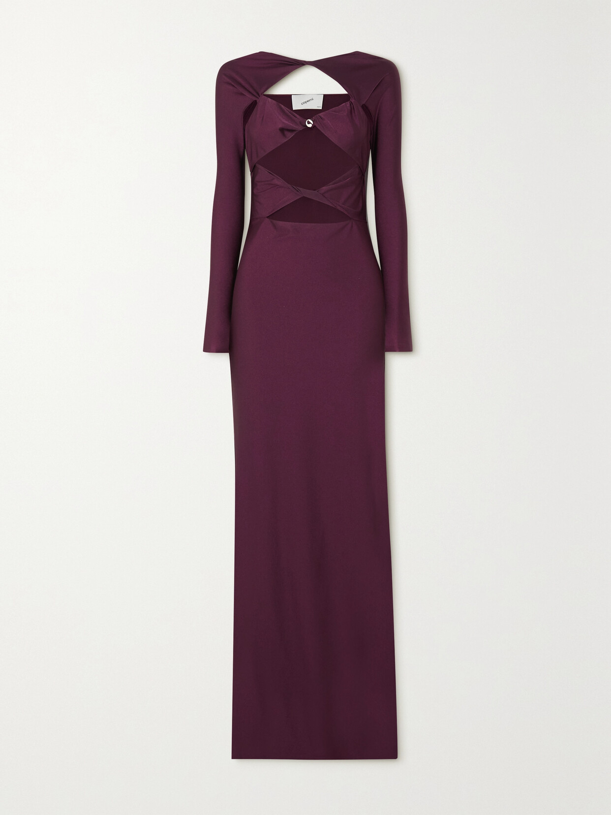 Coperni - Embellished Cutout Stretch-jersey Maxi Dress - Purple