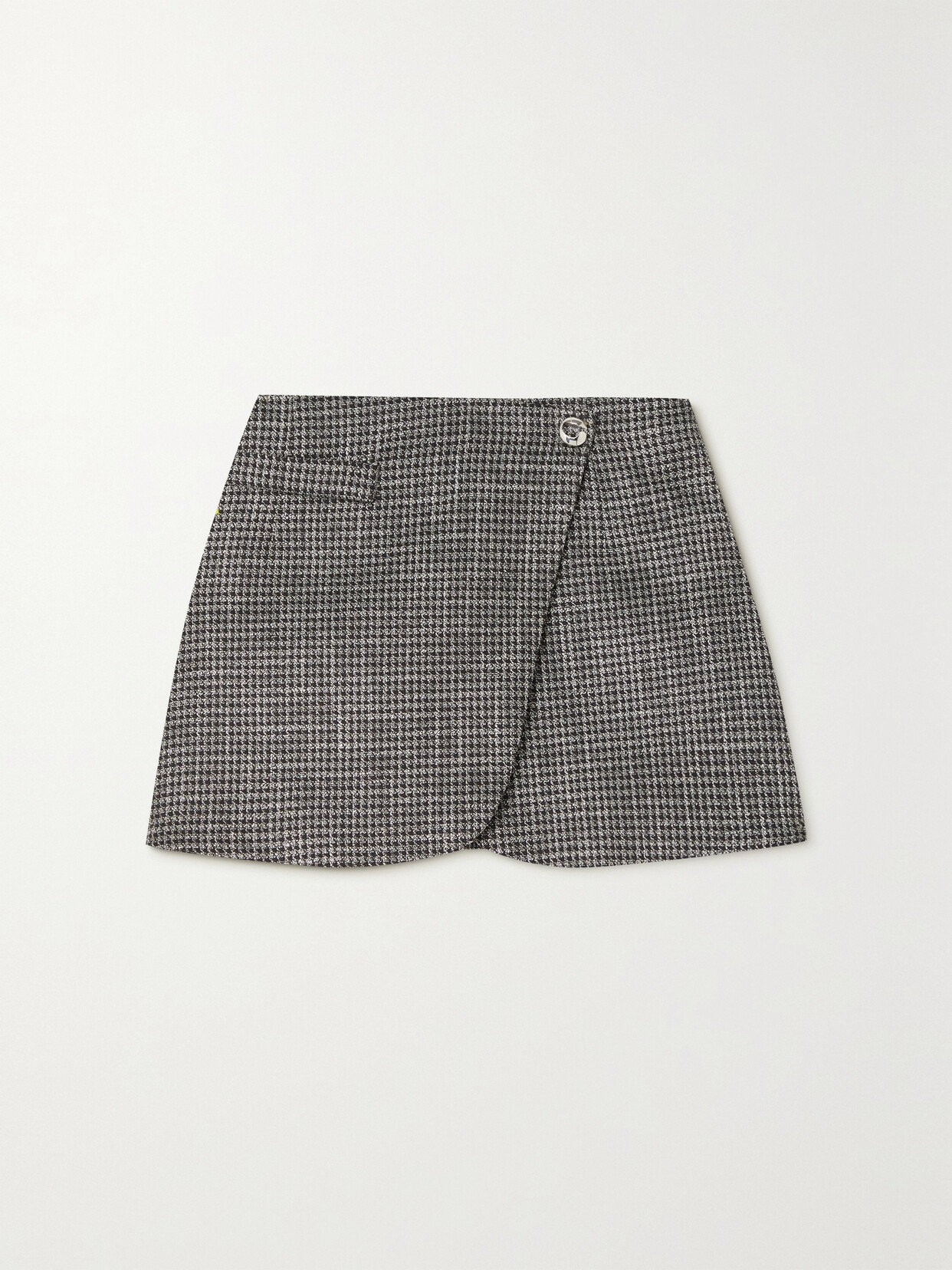 Coperni - Checked Metallic Tweed Mini Wrap Skirt - Silver