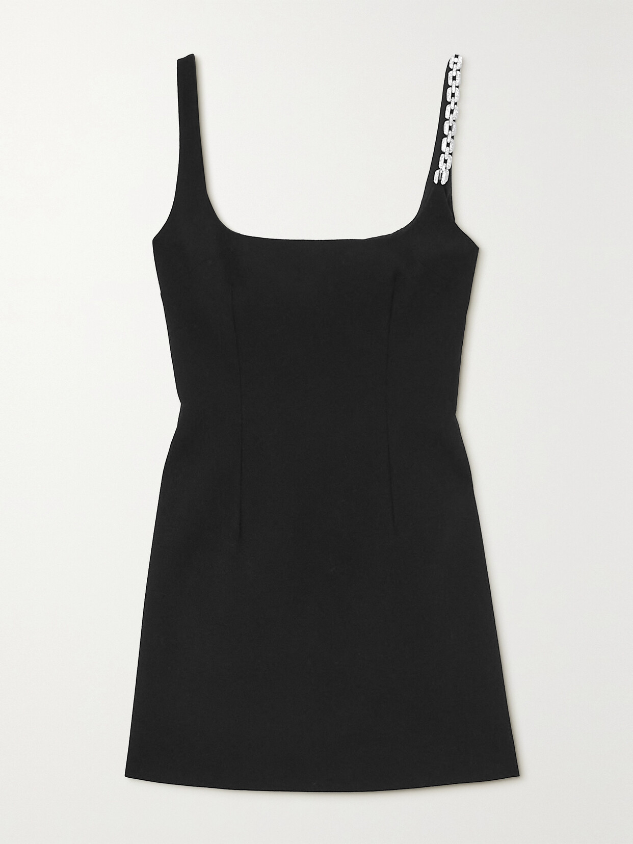 Christopher Kane - Crystal-embellished Wool-crepe Mini Dress - Black