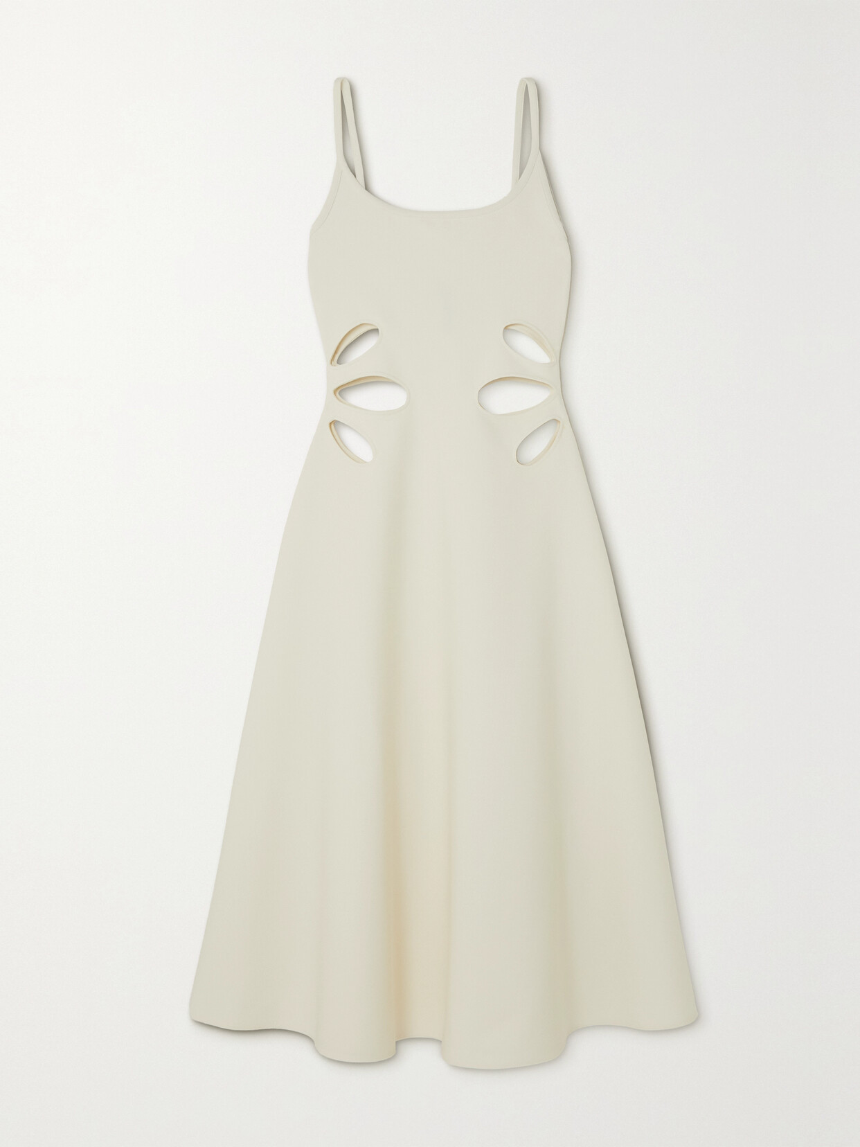 Christopher Kane Cutout Twill Midi Dress In Cream