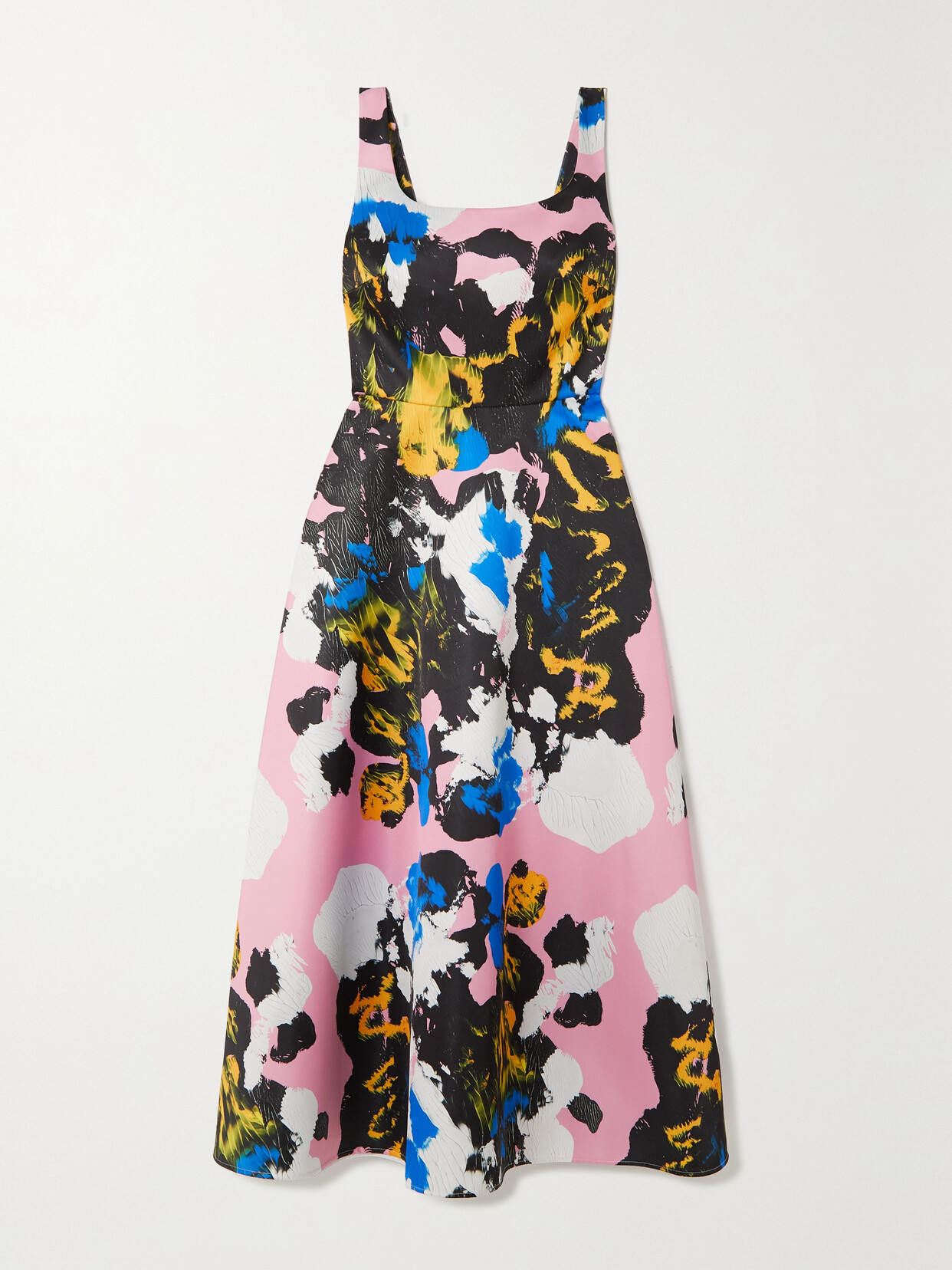 Christopher Kane - Mindscape Printed Recycled Duchesse-satin Midi Dress - Black