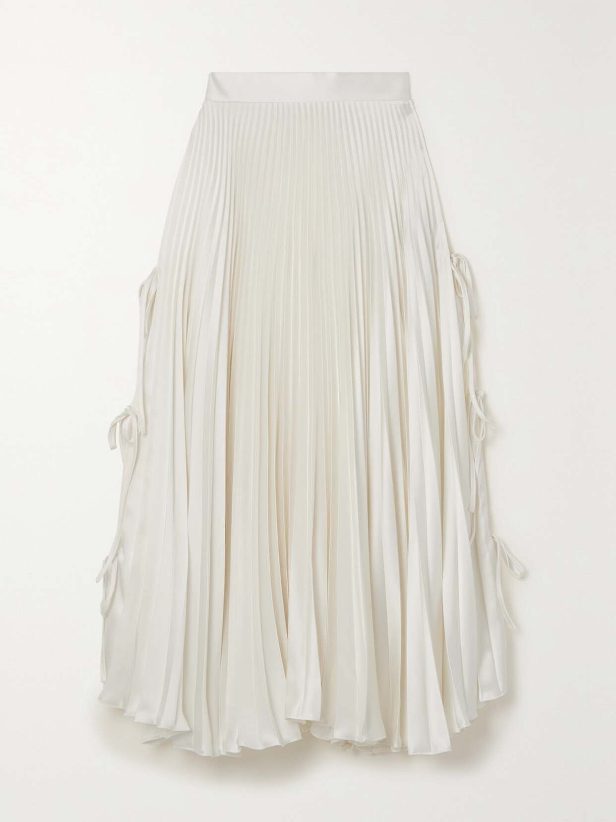 Christopher Kane - Pleated Satin Midi Skirt - Ivory