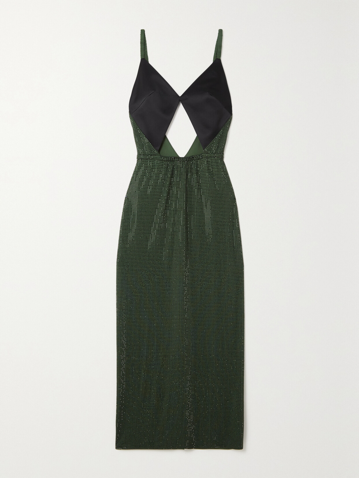 Christopher Kane - The Bombshell Cutout Crystal-embellished Stretch-jersey And Satin Midi Dress - Green