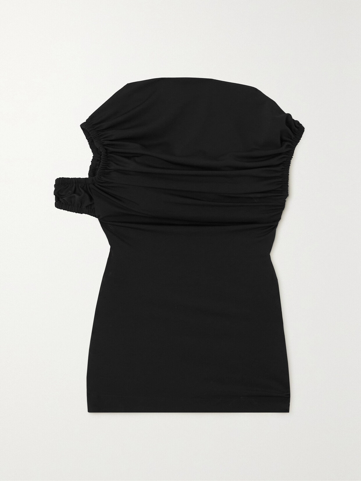 Christopher Kane - The Clinger Asymmetric Ruched Stretch-jersey Top - Black