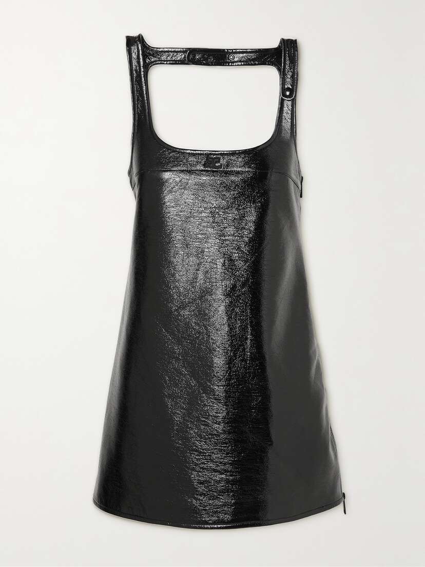 Courrèges Open-back Coated Cotton-blend Mini Dress