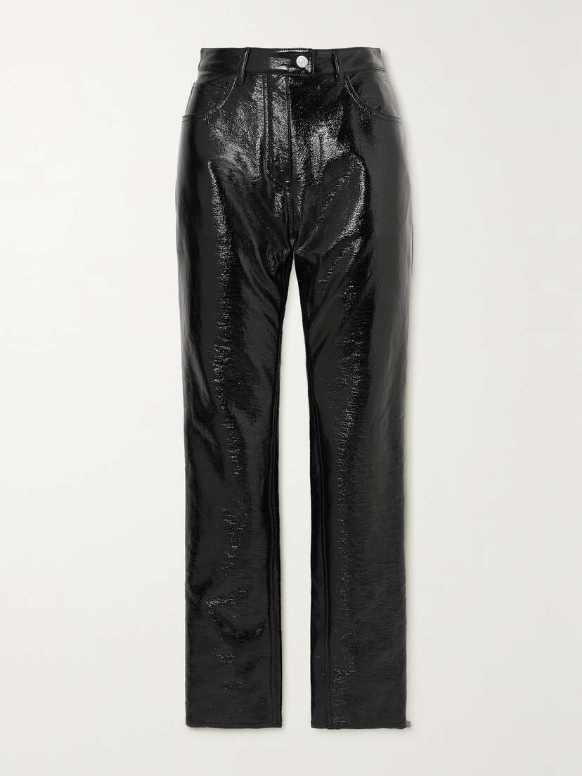 Courrèges Coated Cotton-blend Slim-leg Pants