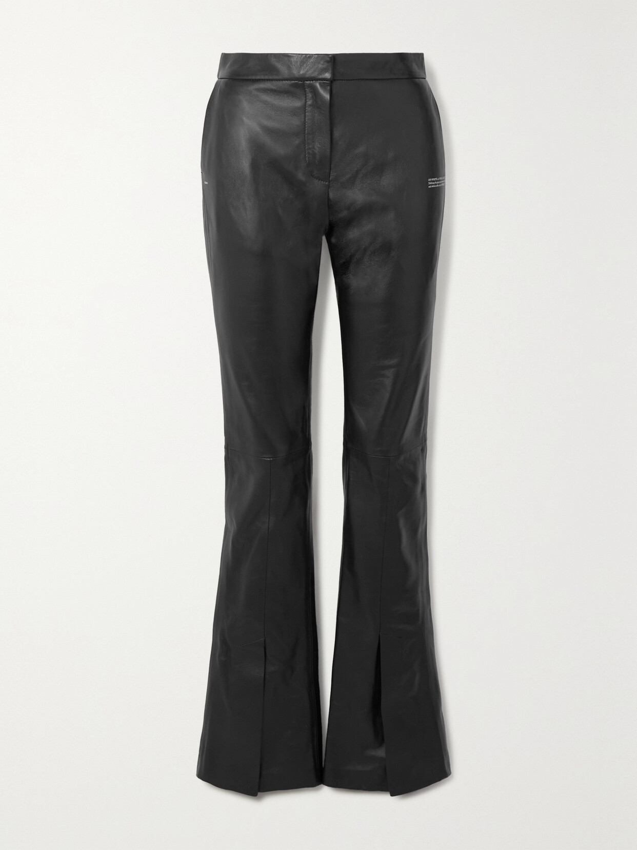 Off-White - Corporate Printed Leather Bootcut Pants - Black