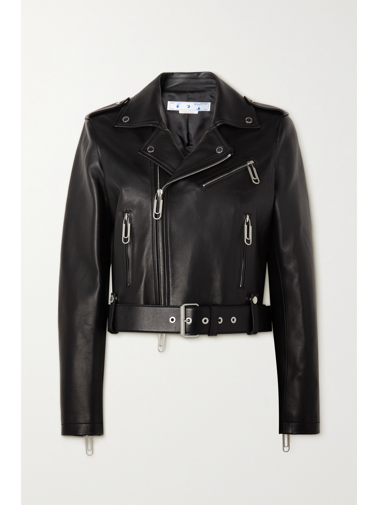 Off-White - Diag Leather Biker Jacket - Black