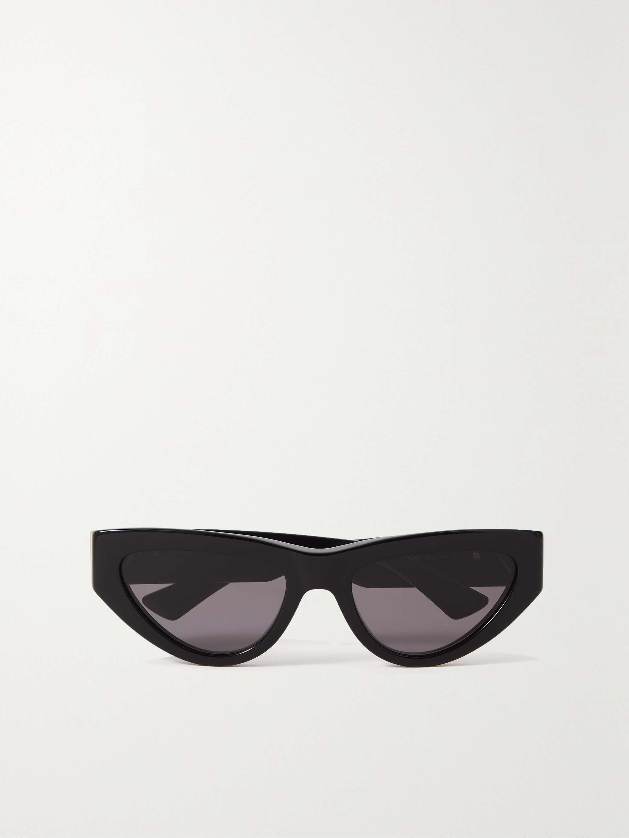 Triangle cat eye acetate and gold tone sunglasses black One Size