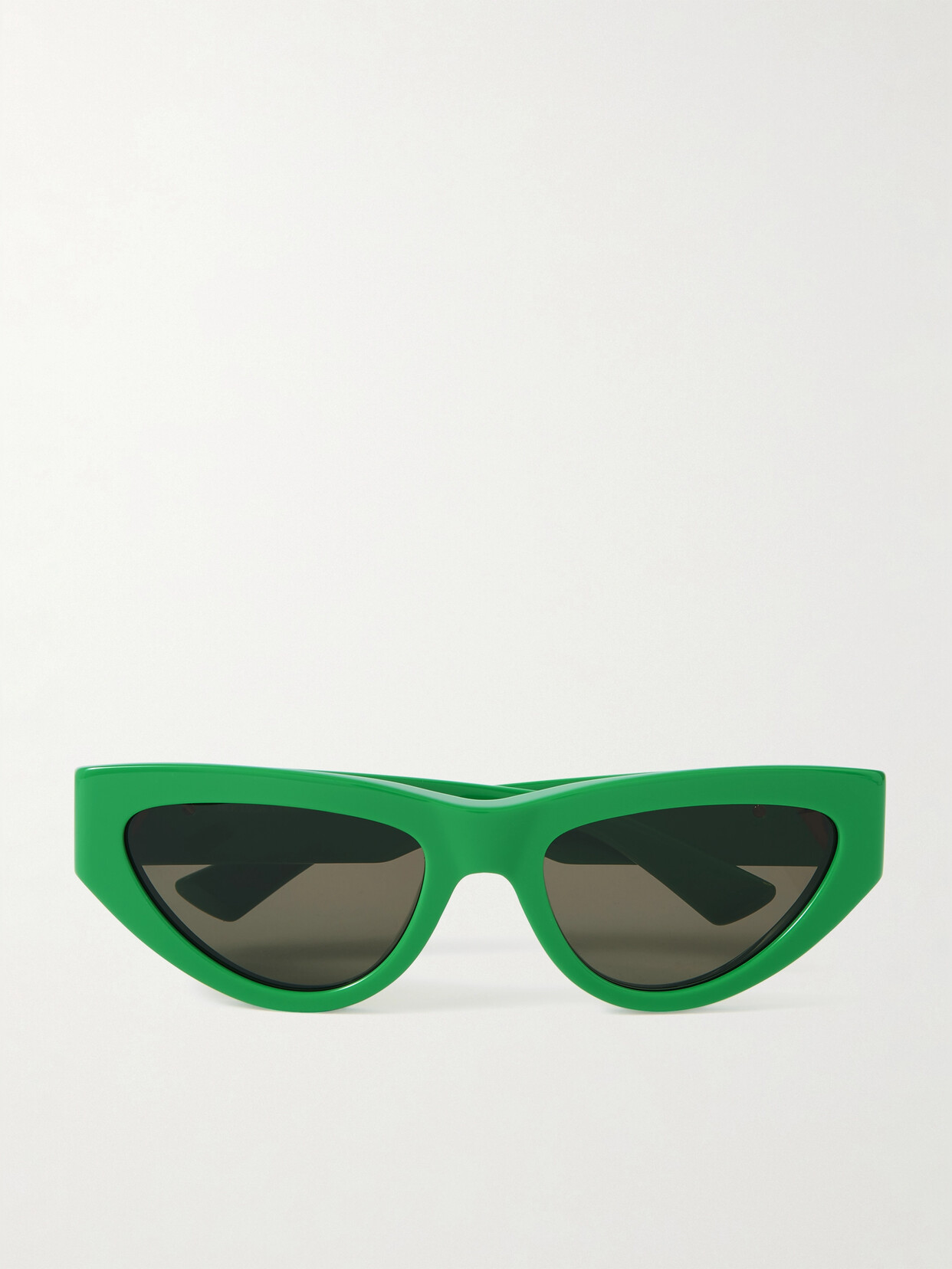 Bottega Veneta Monochromatic Acetate Cat-eye Sunglasses In Green