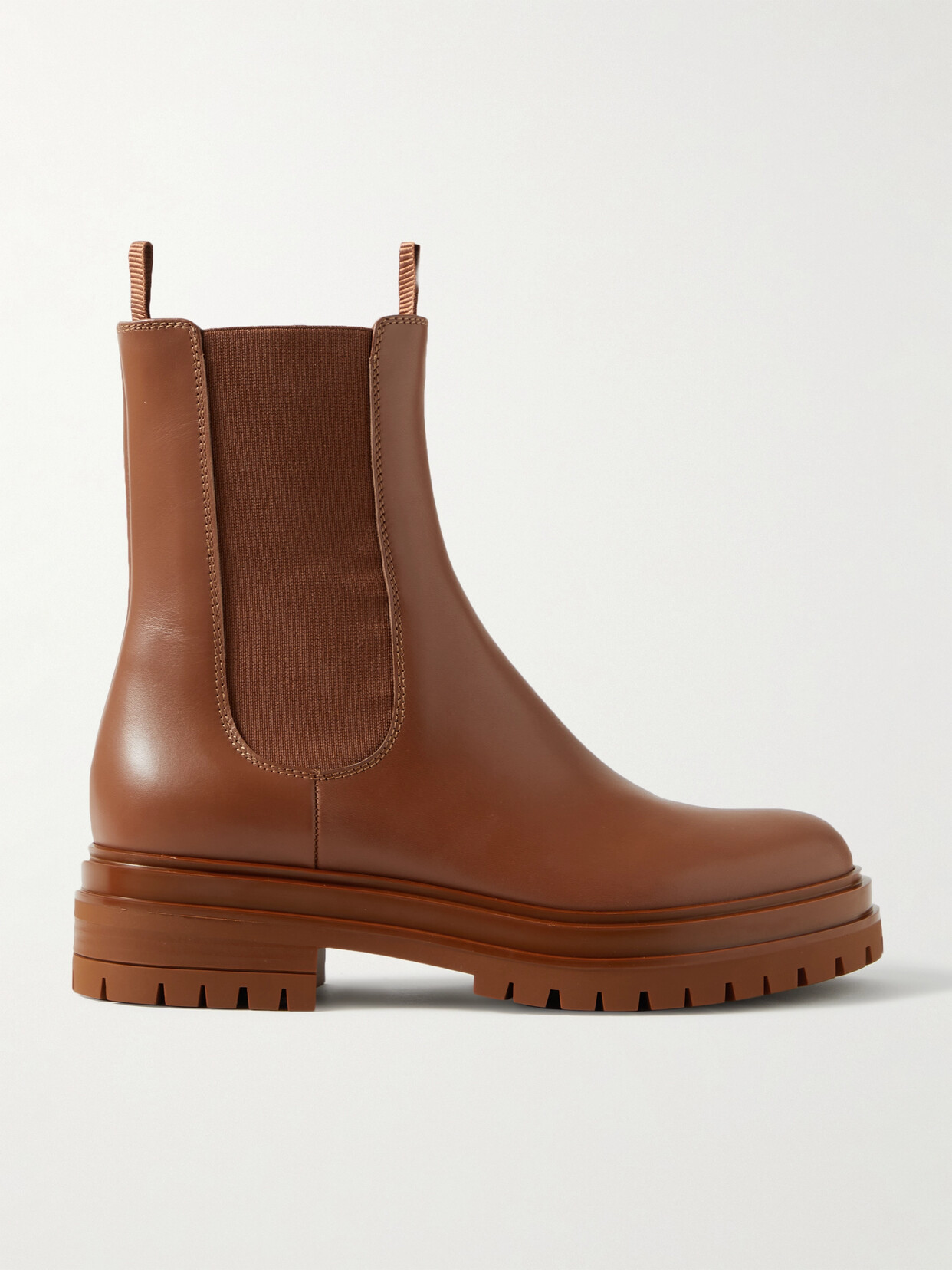 Gianvito Rossi Side Elastic Spliced Short Boots In Brown