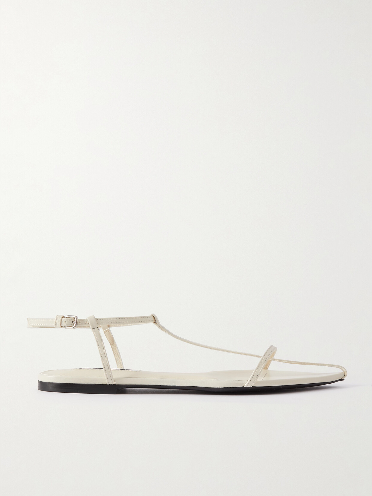 Jil Sander Toe Leather Sandals In Cream
