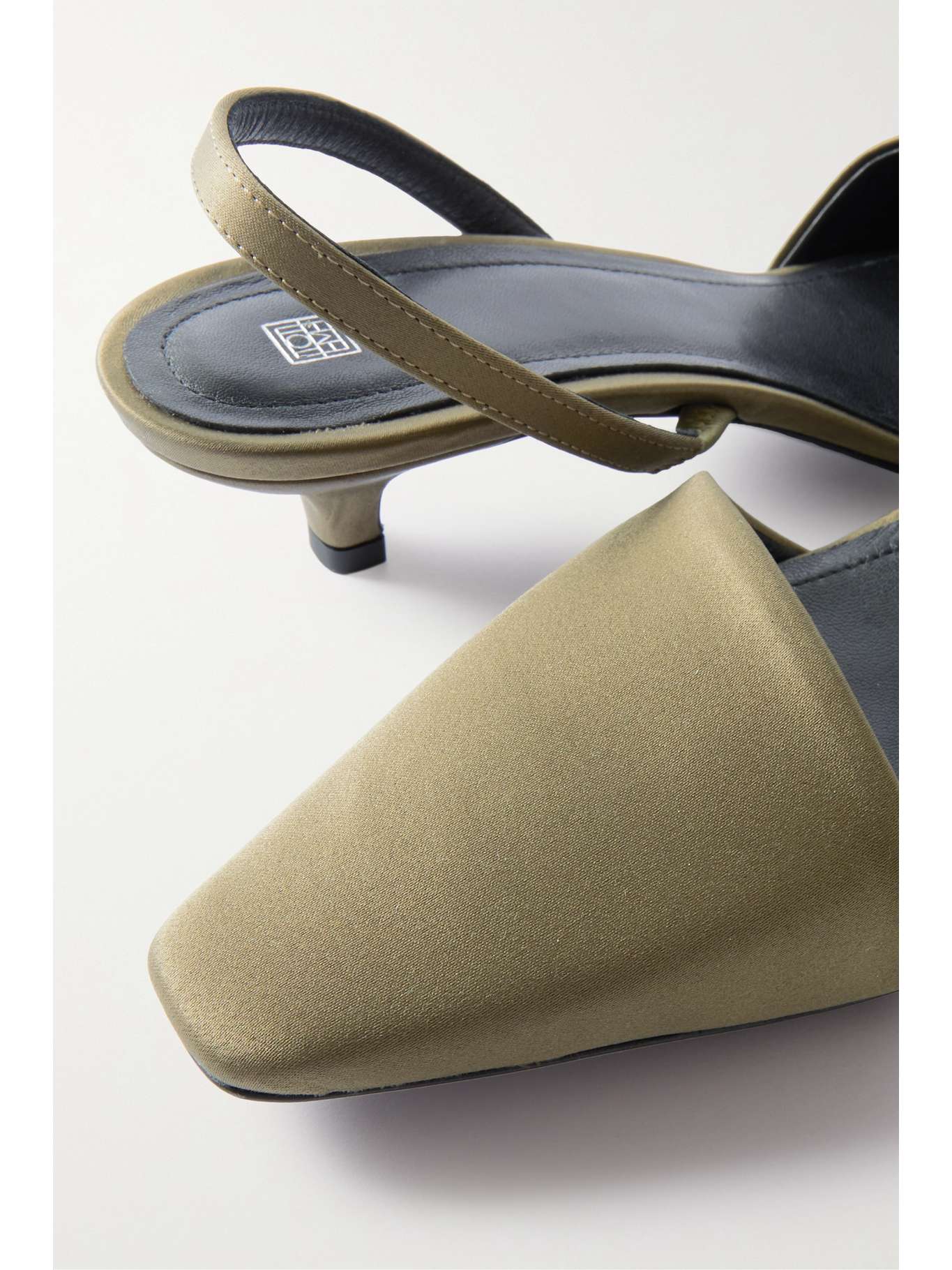 Forest green Satin slingback pumps | TOTEME | NET-A-PORTER