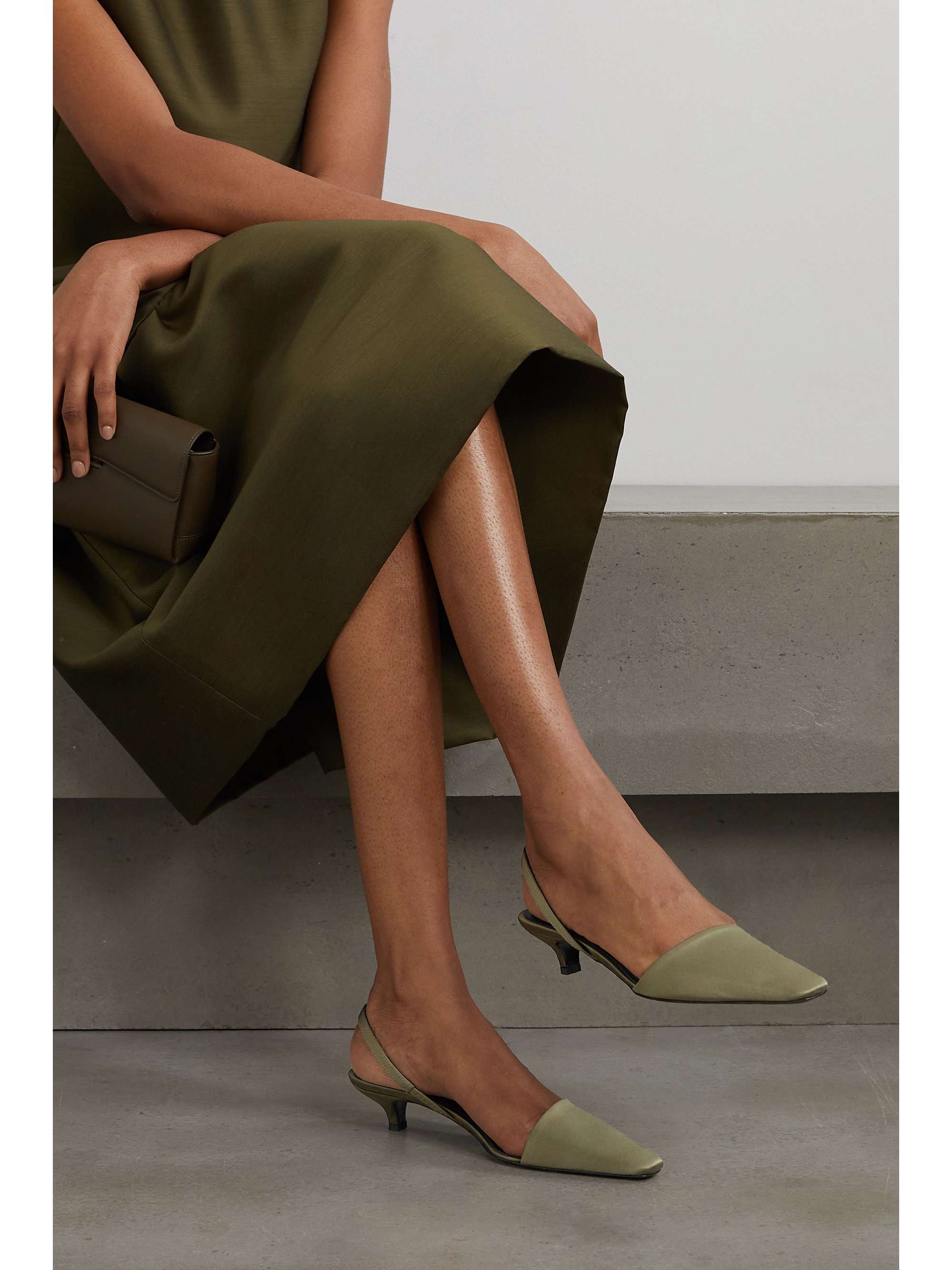 TOTEME Satin slingback pumps