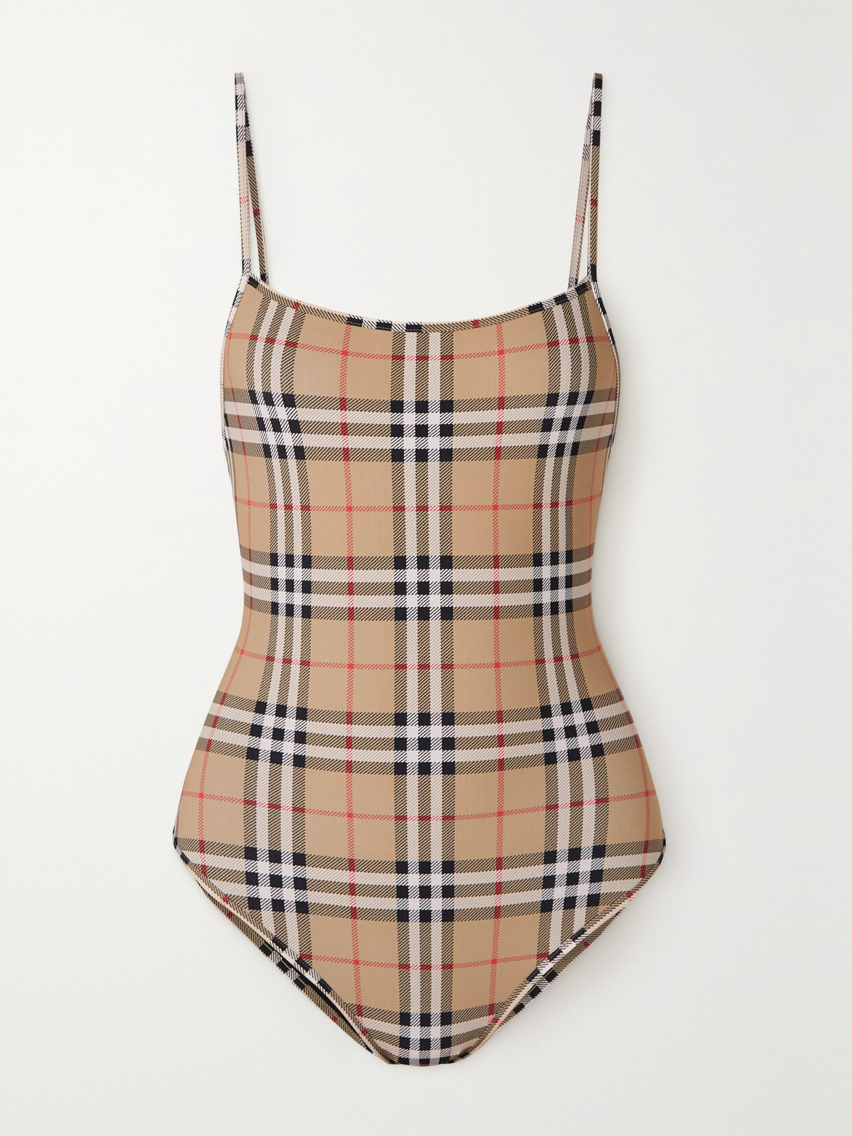 Burberry Checked Swimsuit In Brown