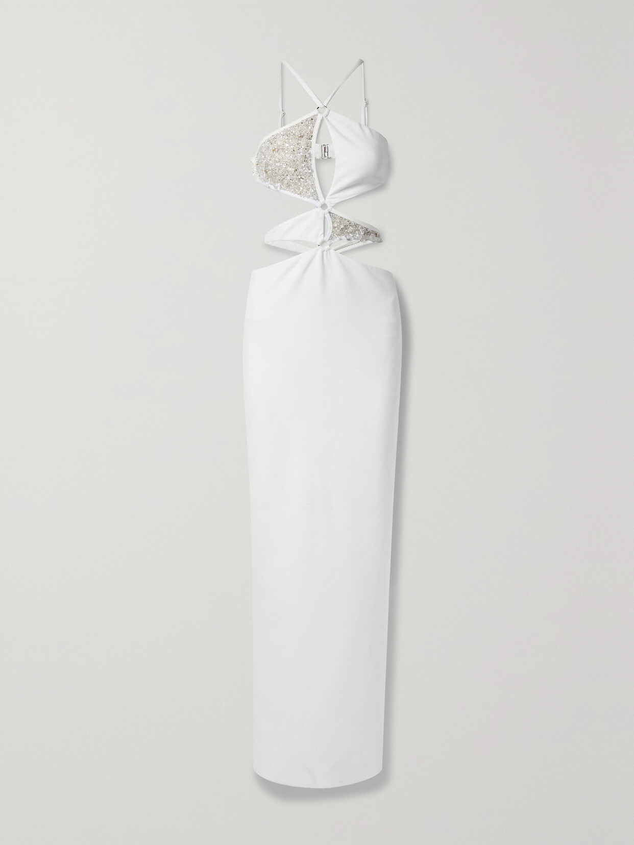 PATBO - Asterisk Cutout Stretch-knit Maxi Dress - White