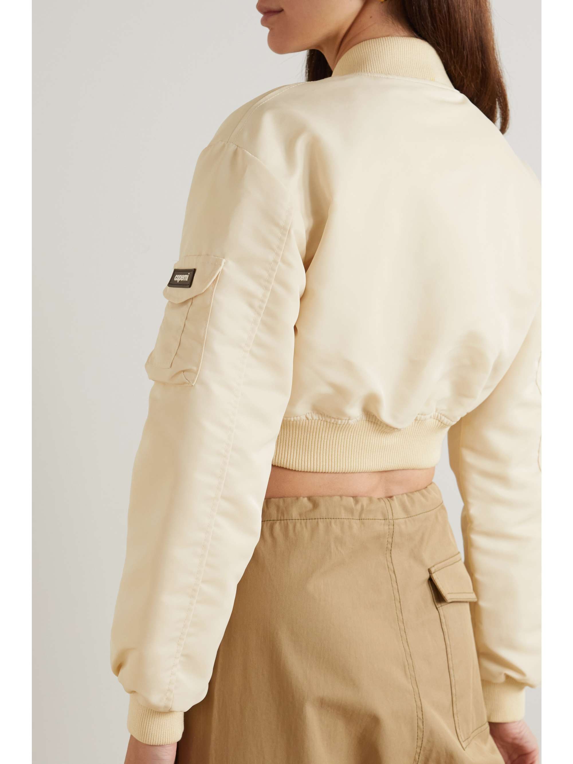COPERNI Cropped cutout twill bomber jacket