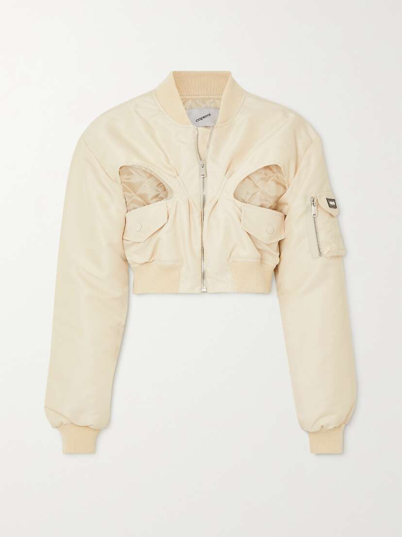 Coperni Cropped Cutout Twill Bomber Jacket