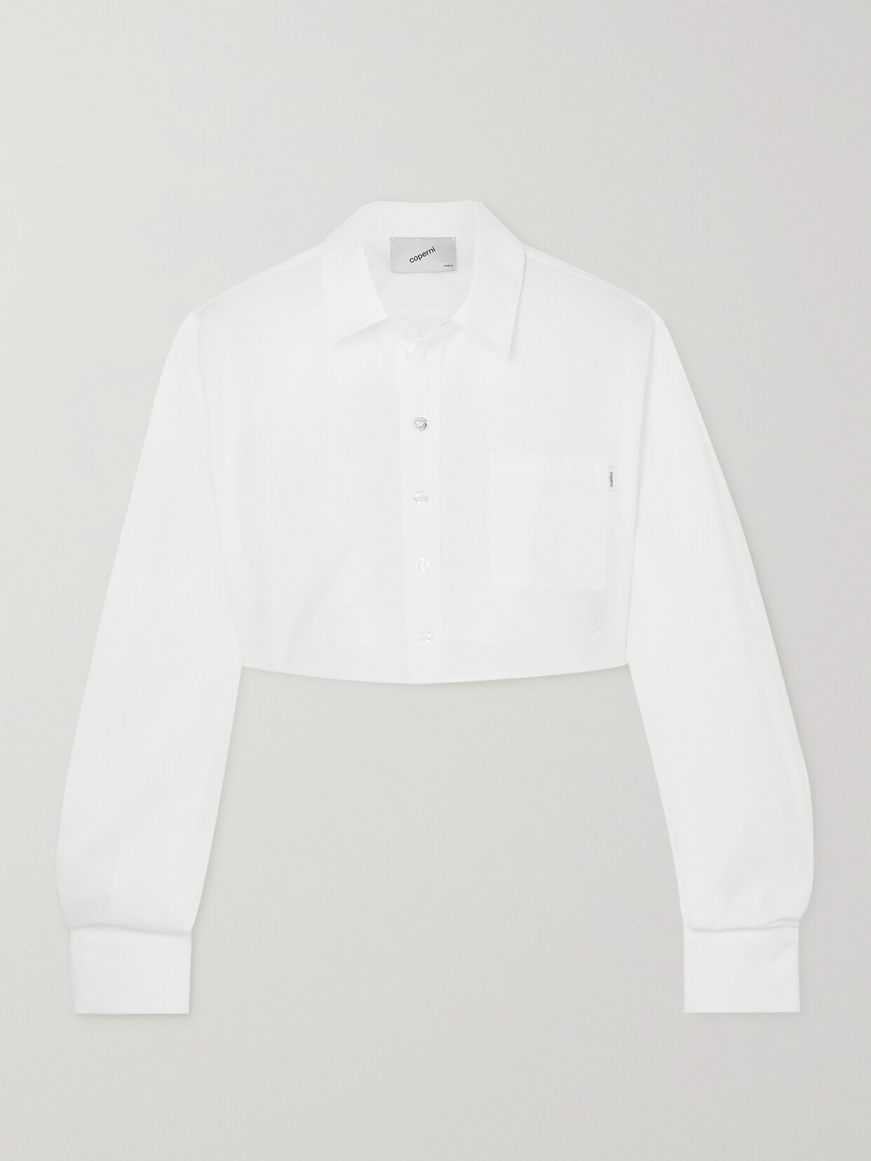 Coperni - Cropped Cotton-poplin Shirt - White