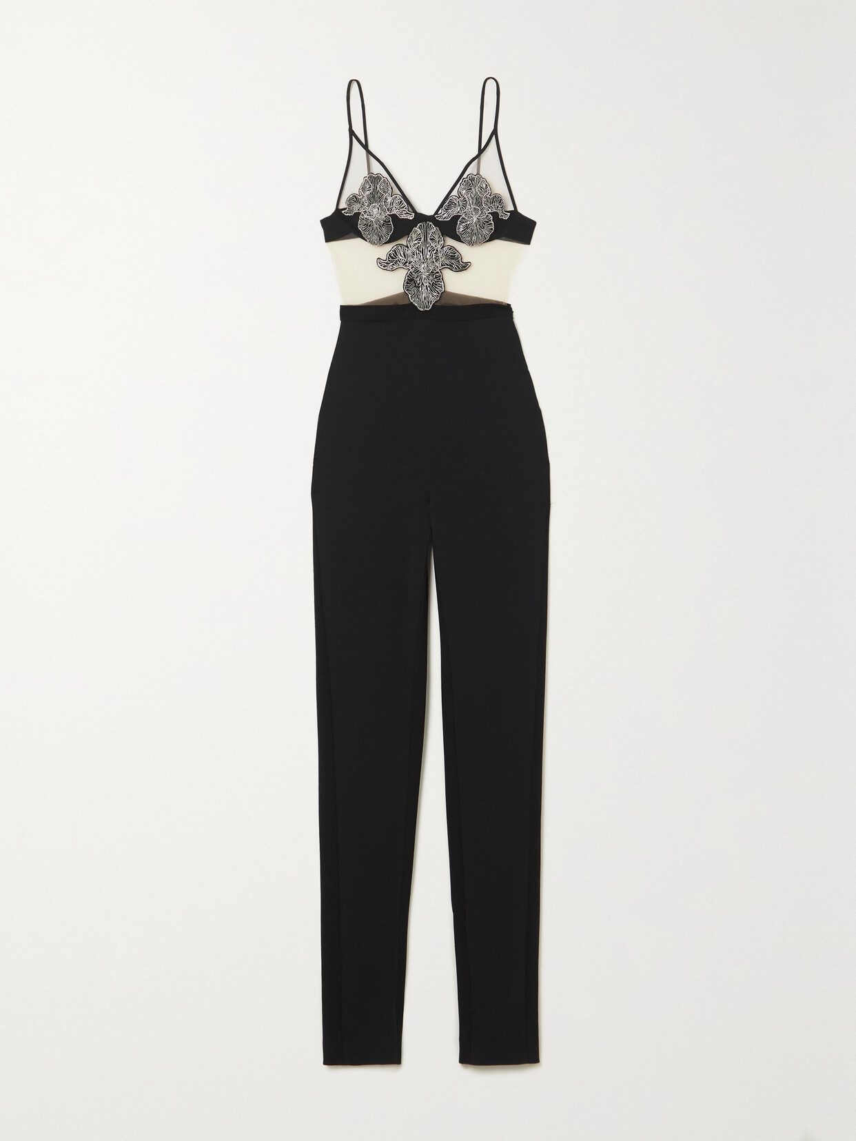 David Koma Crystal-embellished Crepe Jumpsuit - Black