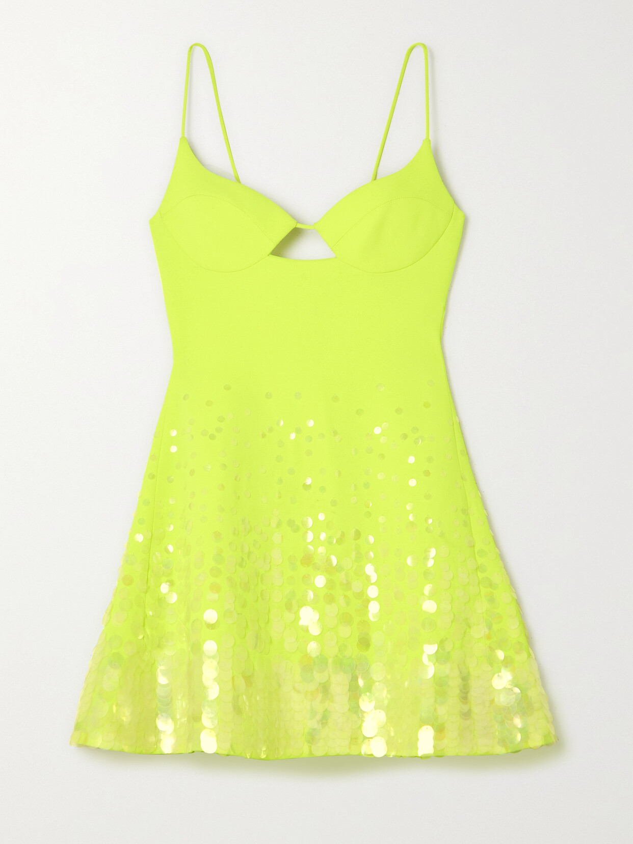 David Koma Sequin-embellished Crepe Mini Dress - Yellow