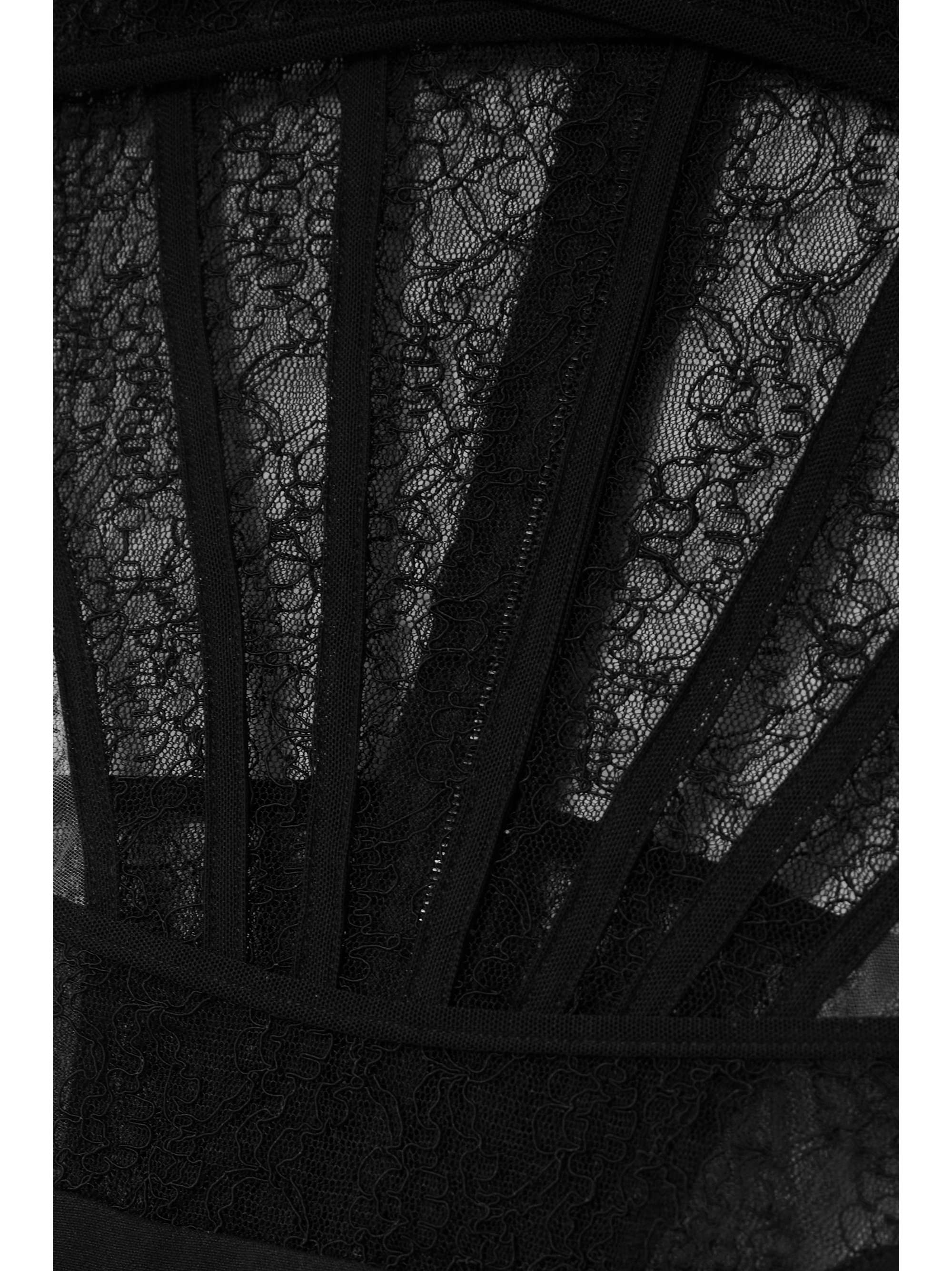 DAVID KOMA Cutout lace and cady maxi dress