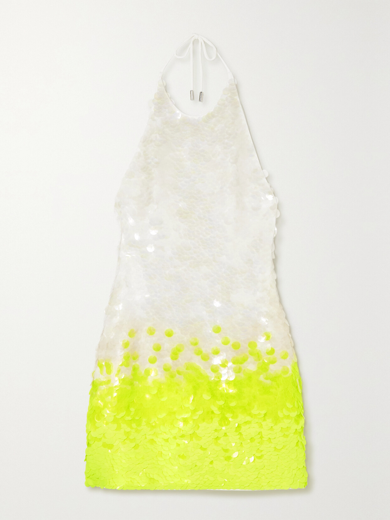 David Koma Sequined Crepe Halterneck Mini Dress In Yellow