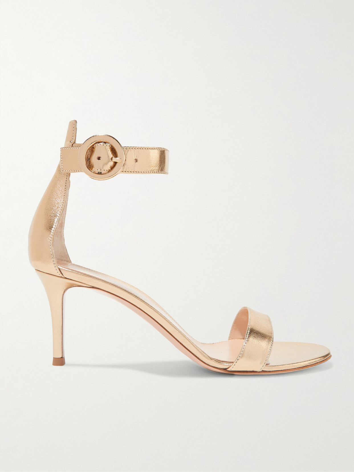 Gianvito Rossi Portofino 70 Metallic Leather Sandals - IT42