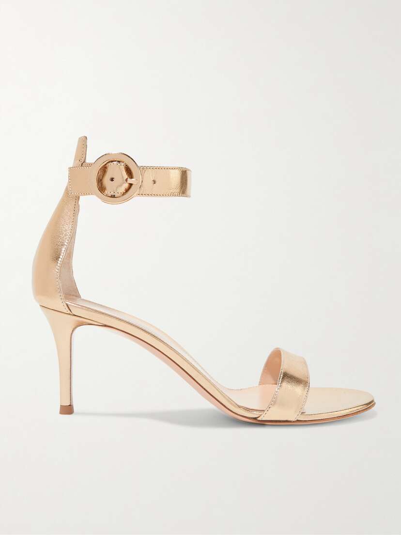 Gianvito Rossi Portofino 70 Metallic Leather Sandals