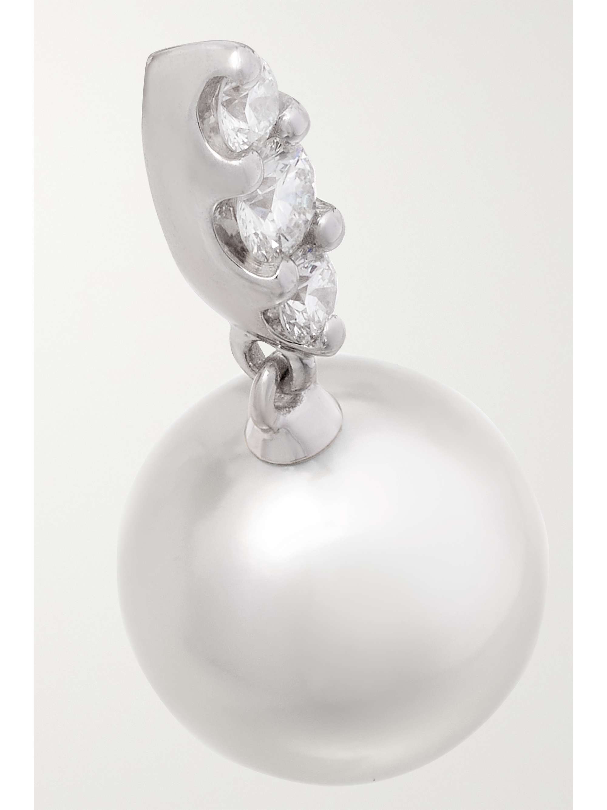 MIKIMOTO 18-karat white gold, pearl and diamond earrings